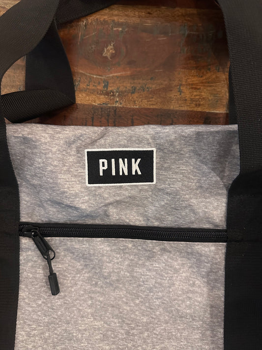 Victoria's Secret PINK Duffle, Gym, Travel, Weekender Large Tote Getaway Bag in Gray