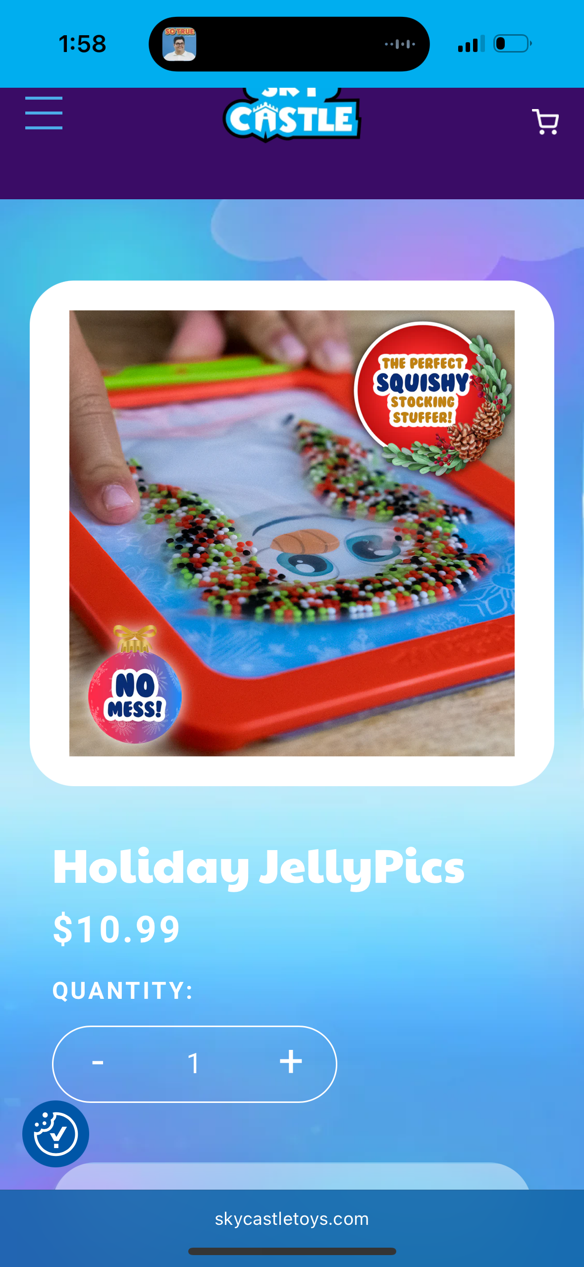 Sky Castle DoodleJamz Holiday JellyPics - Sensory Drawing Pads Filled with Non-Toxic Squishy Beads and Gel – Includes Stylus