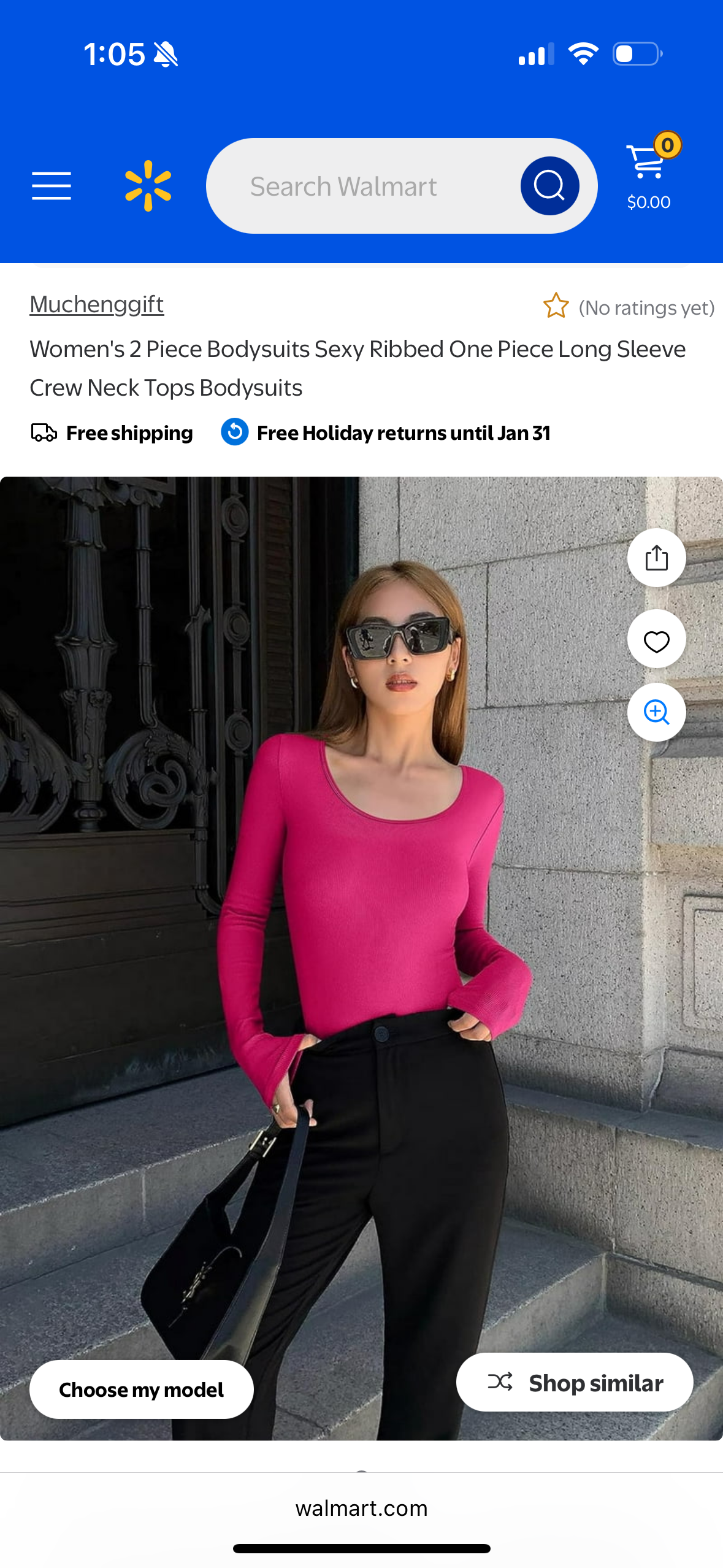 Women's 2 Piece Bodysuits Sexy Ribbed One Piece Long Sleeve, Pink & Black (Size Medium)