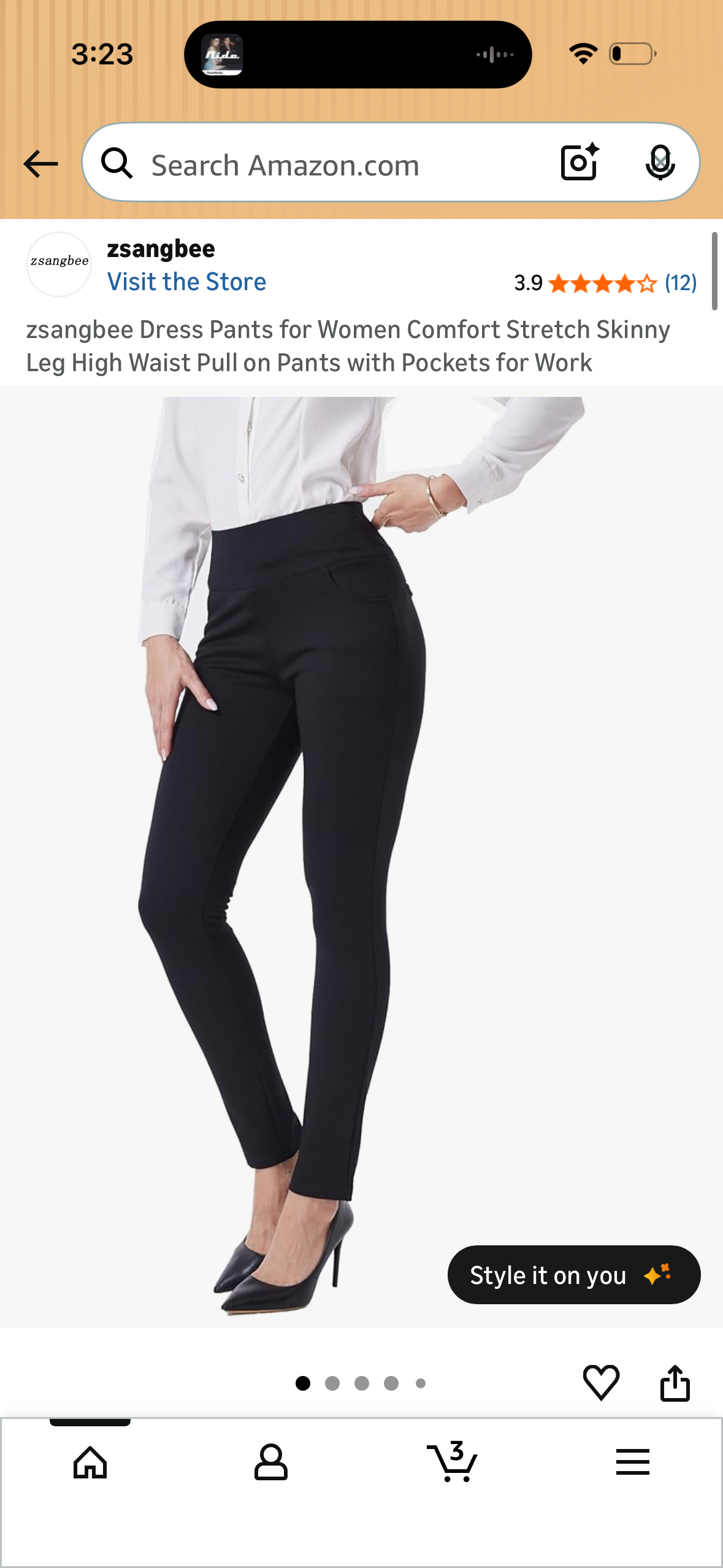 zsangbee Dress Pants for Women Comfort Stretch Skinny Leg High Waist Pull on Pants with Pockets for Work