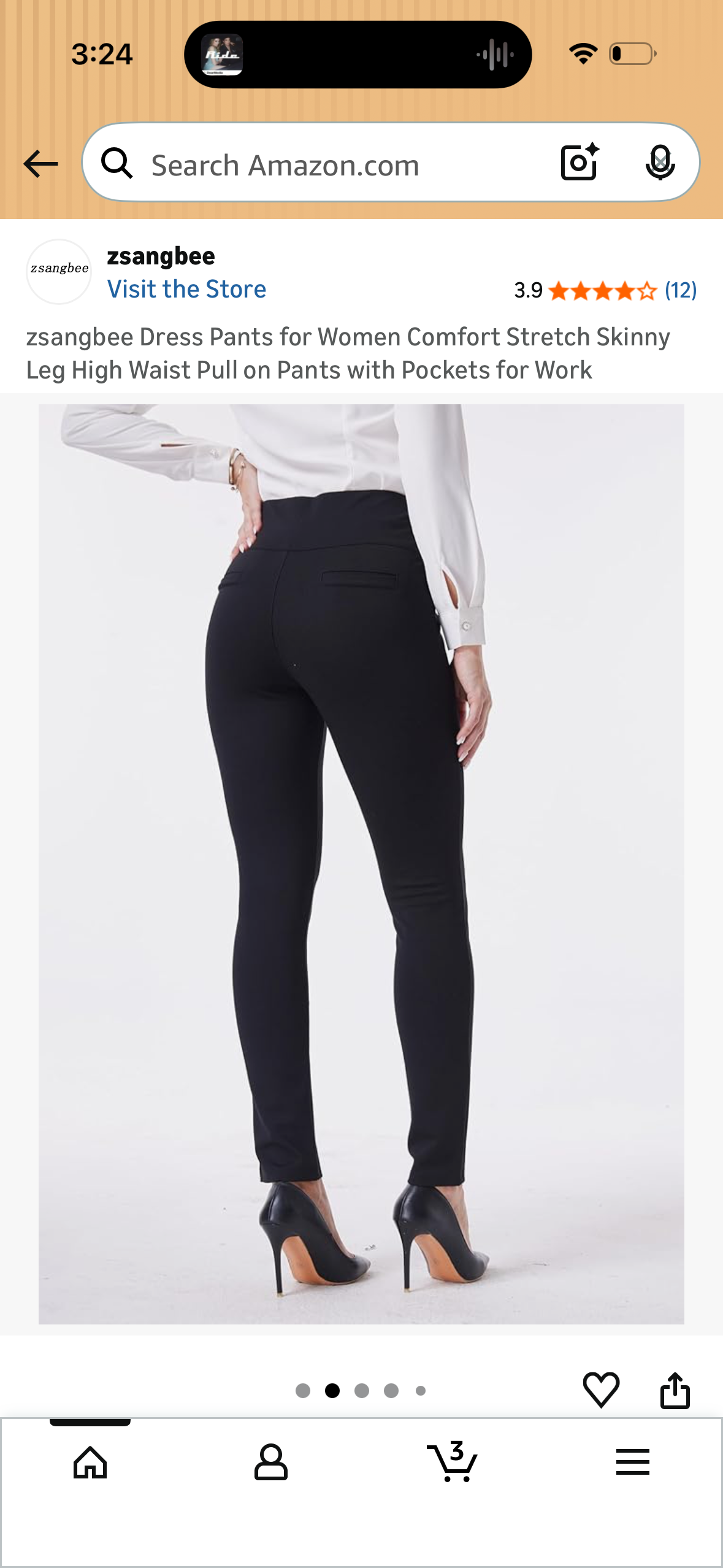 zsangbee Dress Pants for Women Comfort Stretch Skinny Leg High Waist Pull on Pants with Pockets for Work
