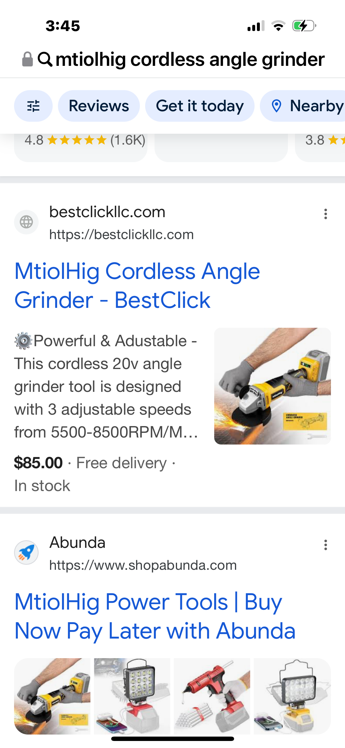 MtiolHig Cordless Angle Grinder