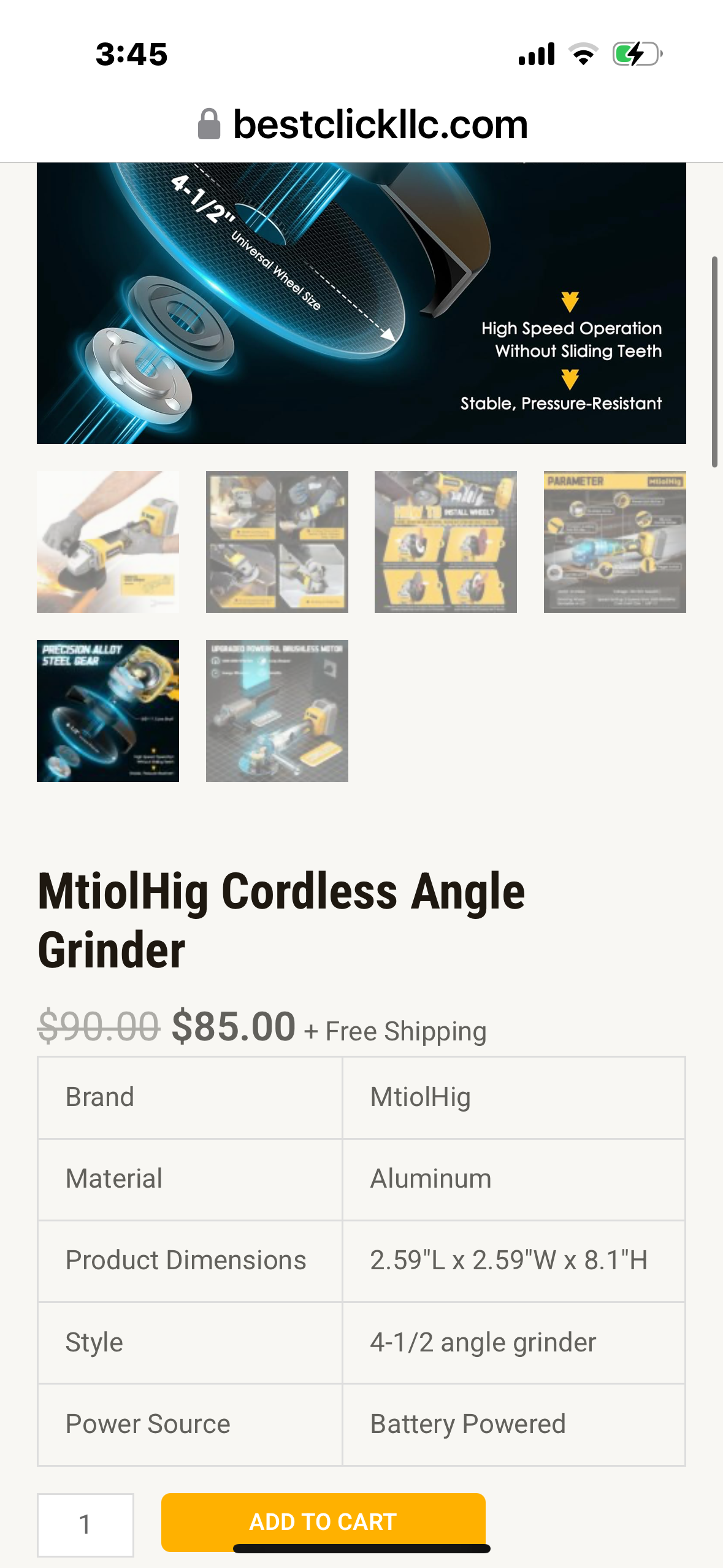 MtiolHig Cordless Angle Grinder
