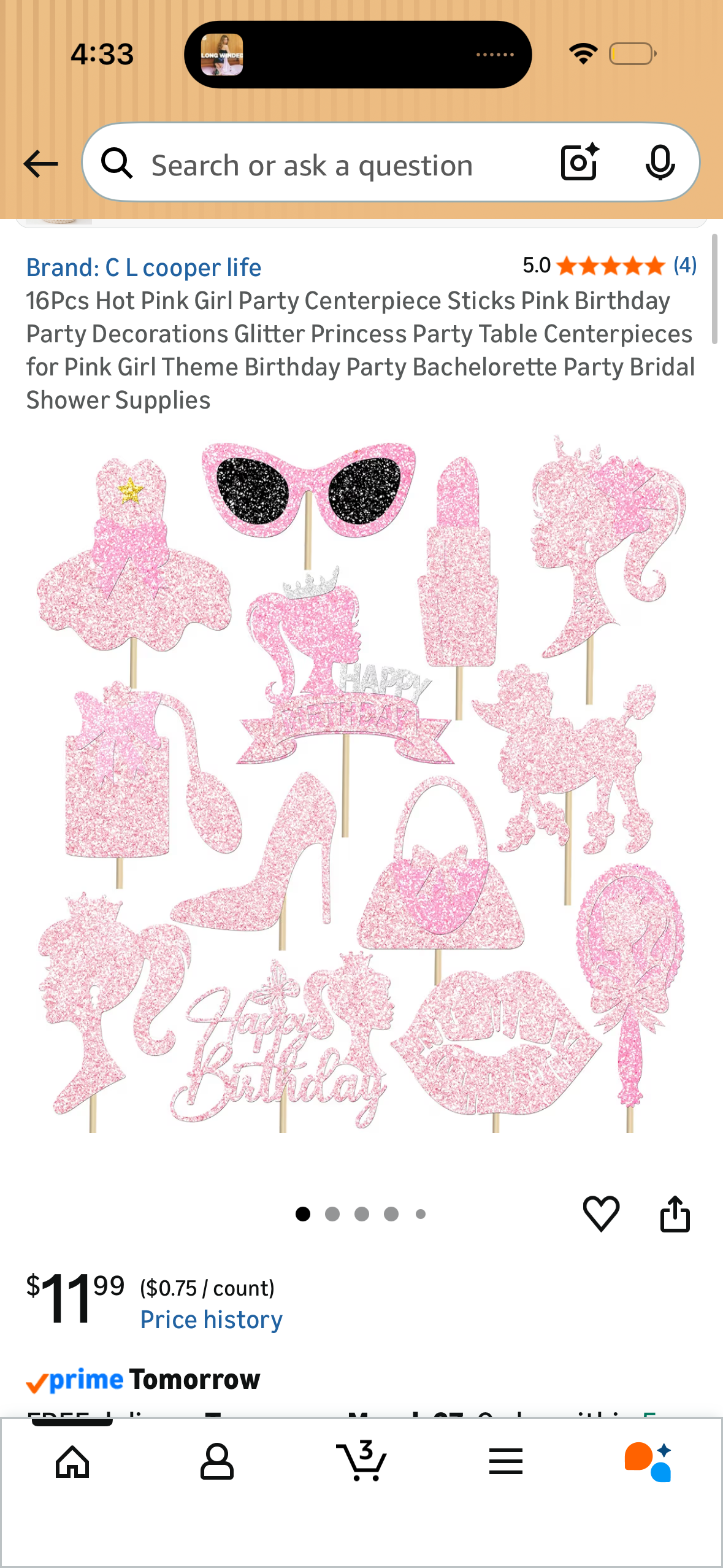 16Pcs Hot Pink Girl Party Centerpiece Sticks Pink Birthday Party Decorations Glitter Princess Party Table Centerpieces for Pink Girl Theme Birthday Party Bachelorette Party Bridal Shower Supplies