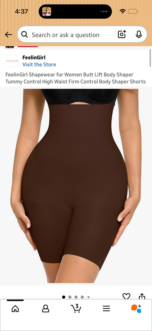 FeelinGirl Shapewear for Women Butt Lift Body Shaper Tummy Control High Waist Firm Control Body Shaper Shorts (Size 3XL-4XL)