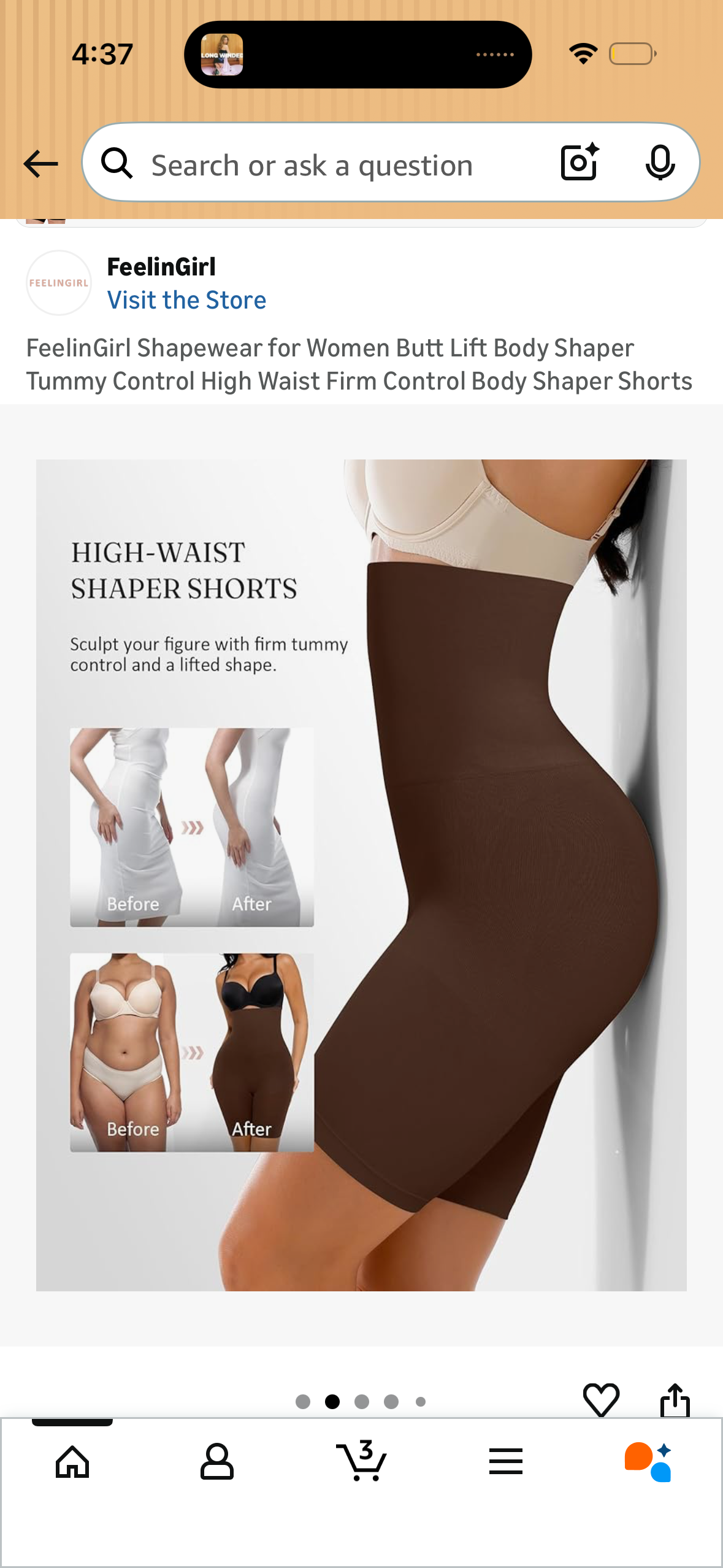 FeelinGirl Shapewear for Women Butt Lift Body Shaper Tummy Control High Waist Firm Control Body Shaper Shorts (Size 3XL-4XL)