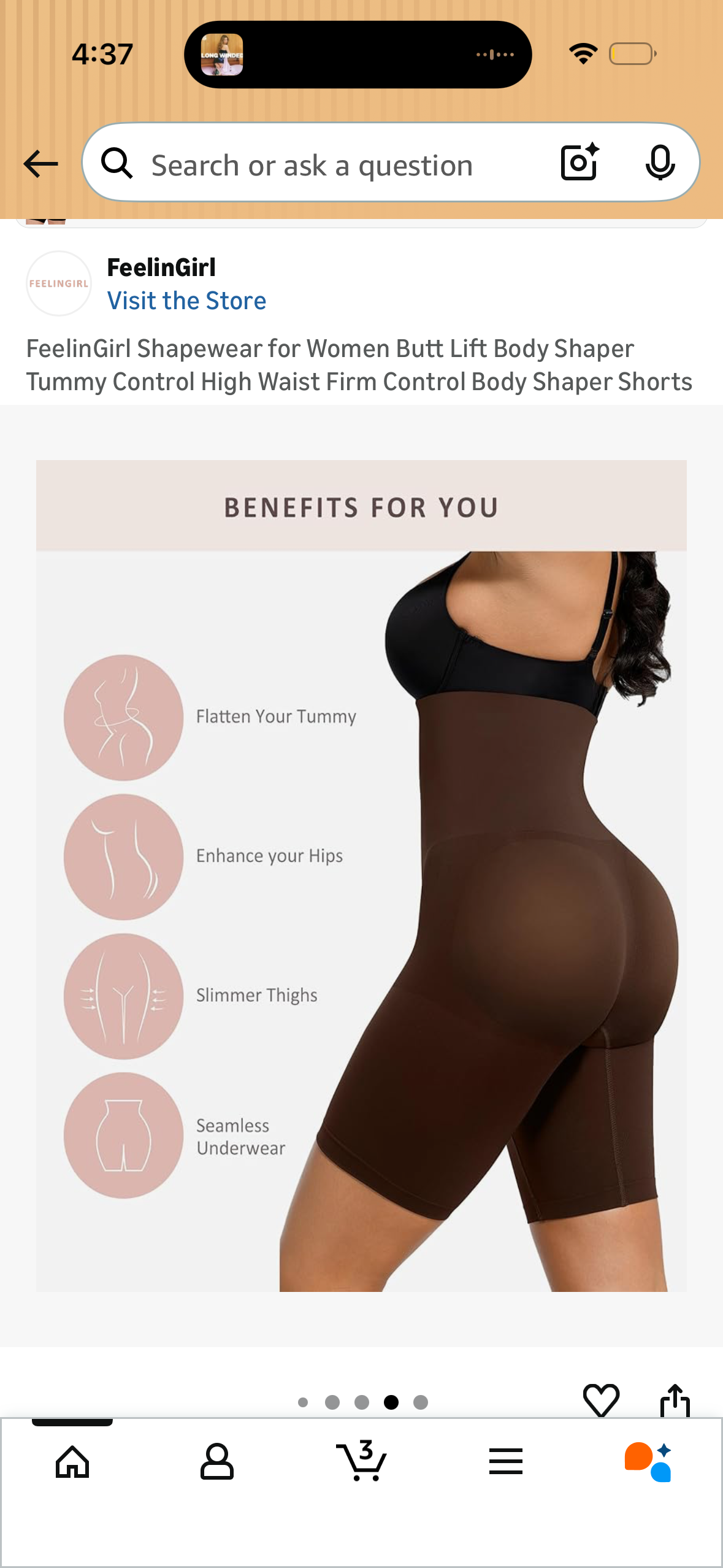 FeelinGirl Shapewear for Women Butt Lift Body Shaper Tummy Control High Waist Firm Control Body Shaper Shorts (Size 3XL-4XL)