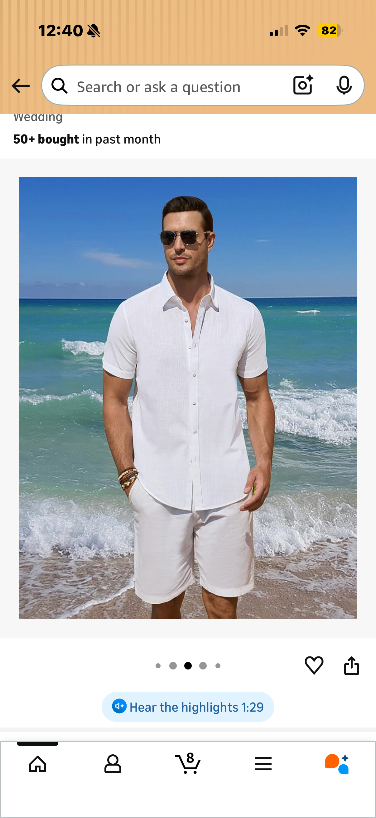 DEMEANOR Linen Shirts for Men Short Sleeve Button Down Shirts Summer Beach Casual Linen Button Up Shirt Vacation Wedding (Size Large)