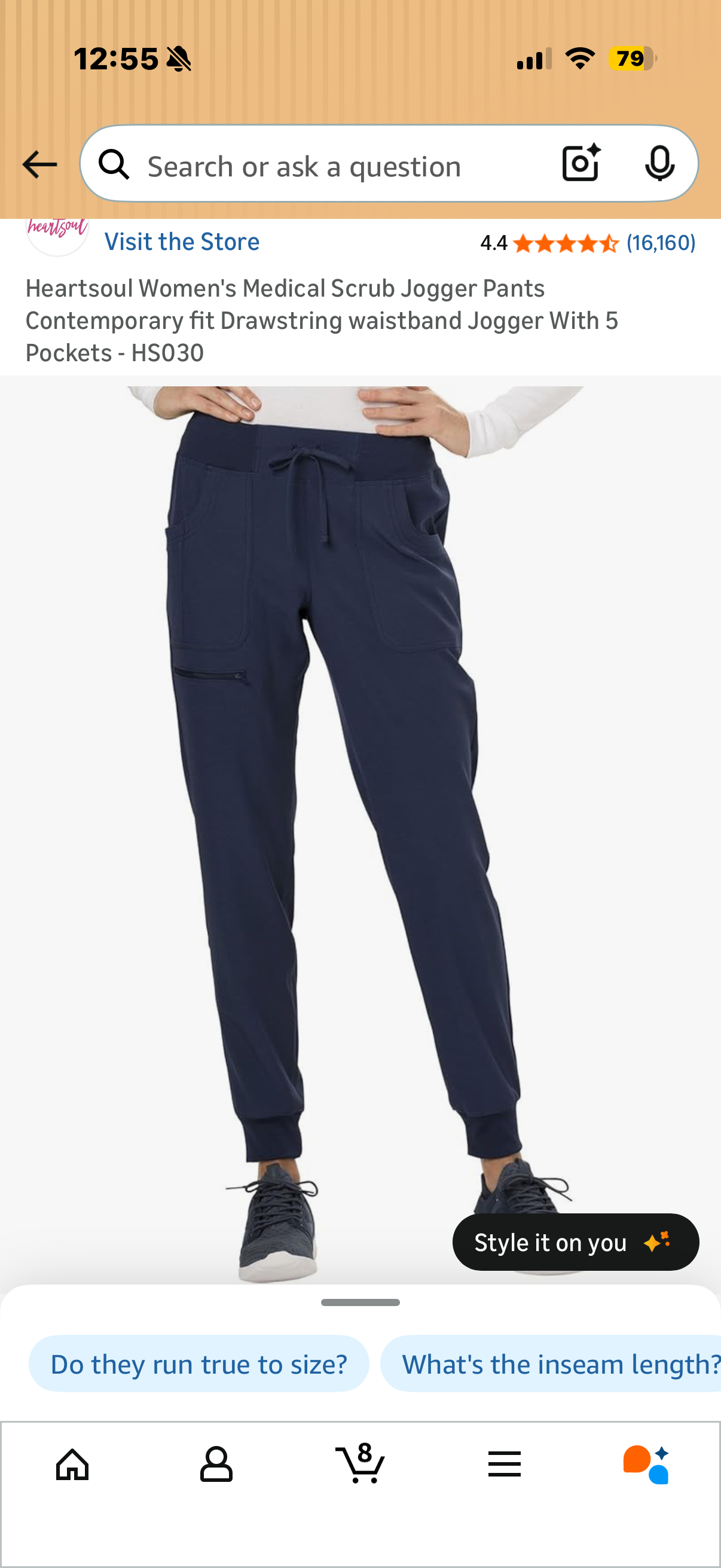 Heartsoul Women's Medical Scrub Jogger Pants Contemporary fit Drawstring waistband Jogger With 5 Pockets - HS030 (Size XL)
