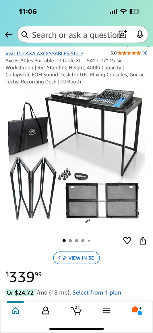 New - Collapsible Workstation for DJs, Mixing Consoles, Guitar Techs, DJ Booth, or DIY projects (O372)