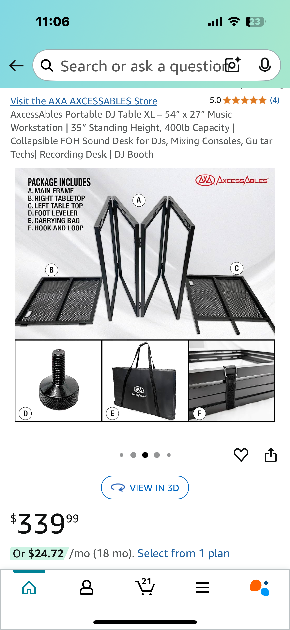 New - Collapsible Workstation for DJs, Mixing Consoles, Guitar Techs, DJ Booth, or DIY projects (O372)