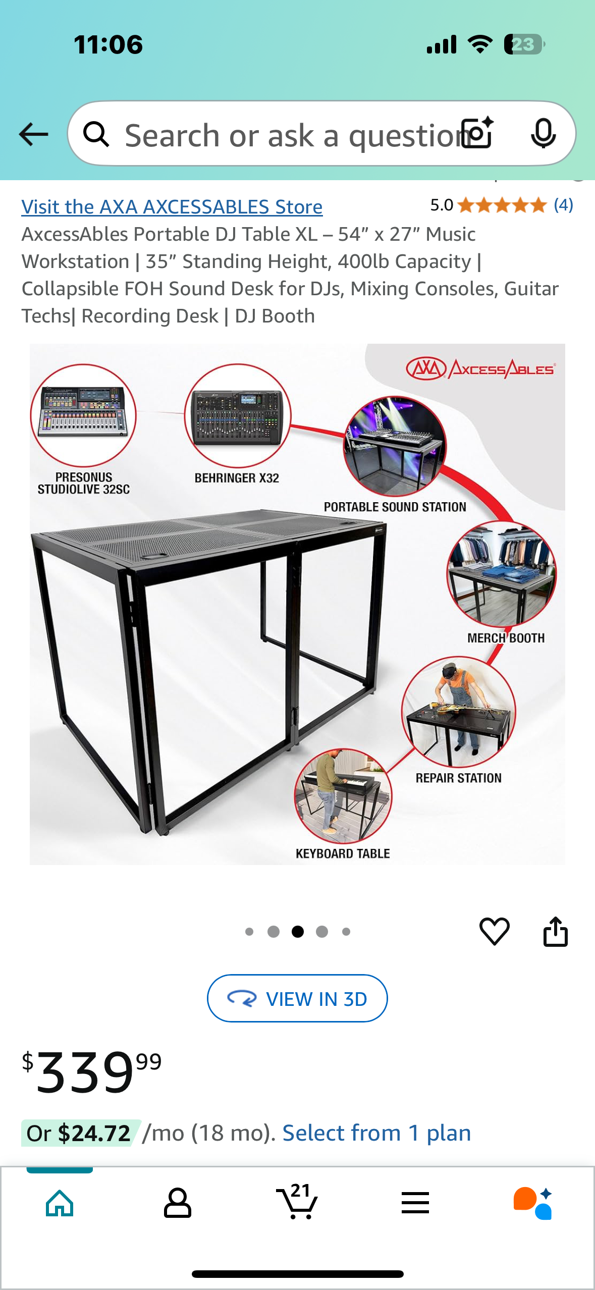 New - Collapsible Workstation for DJs, Mixing Consoles, Guitar Techs, DJ Booth, or DIY projects (O372)