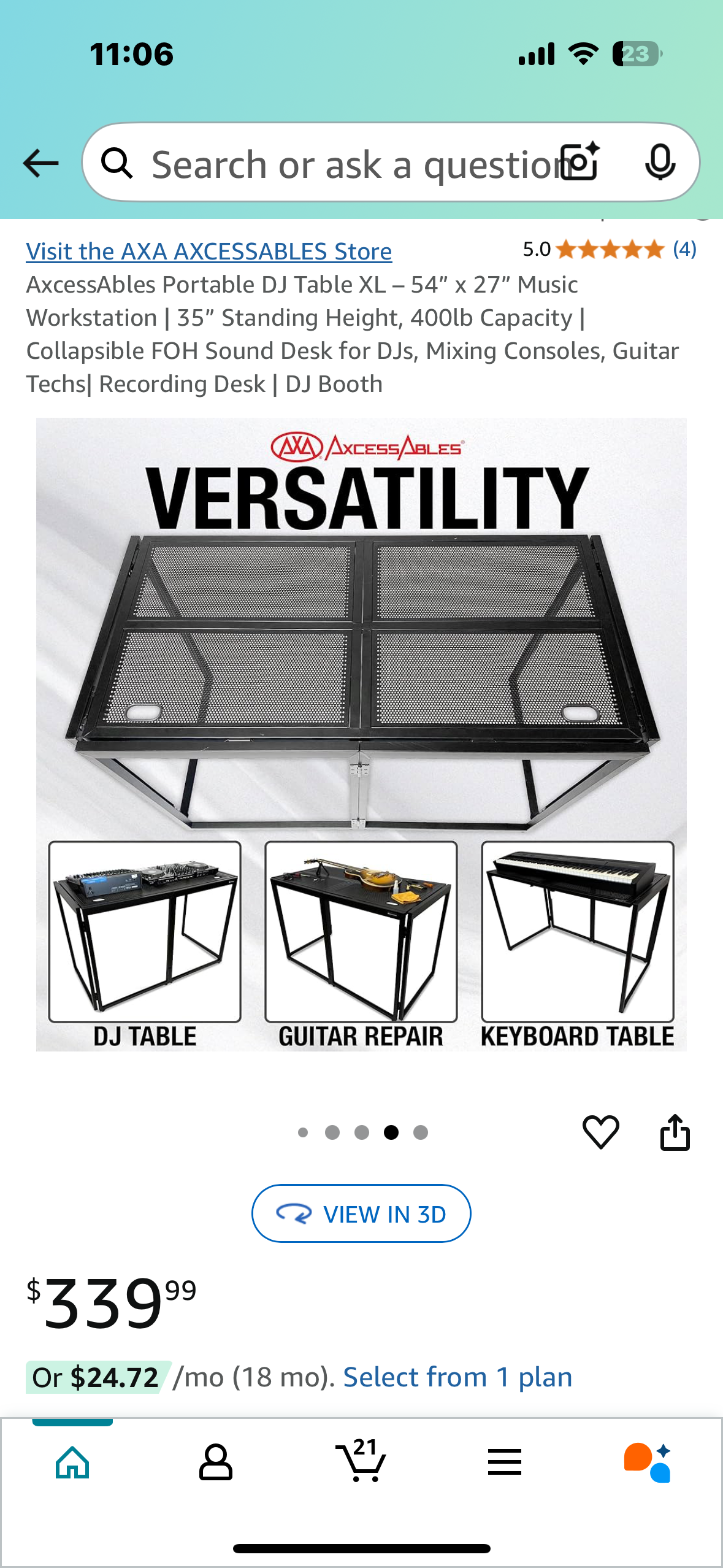 New - Collapsible Workstation for DJs, Mixing Consoles, Guitar Techs, DJ Booth, or DIY projects (O372)