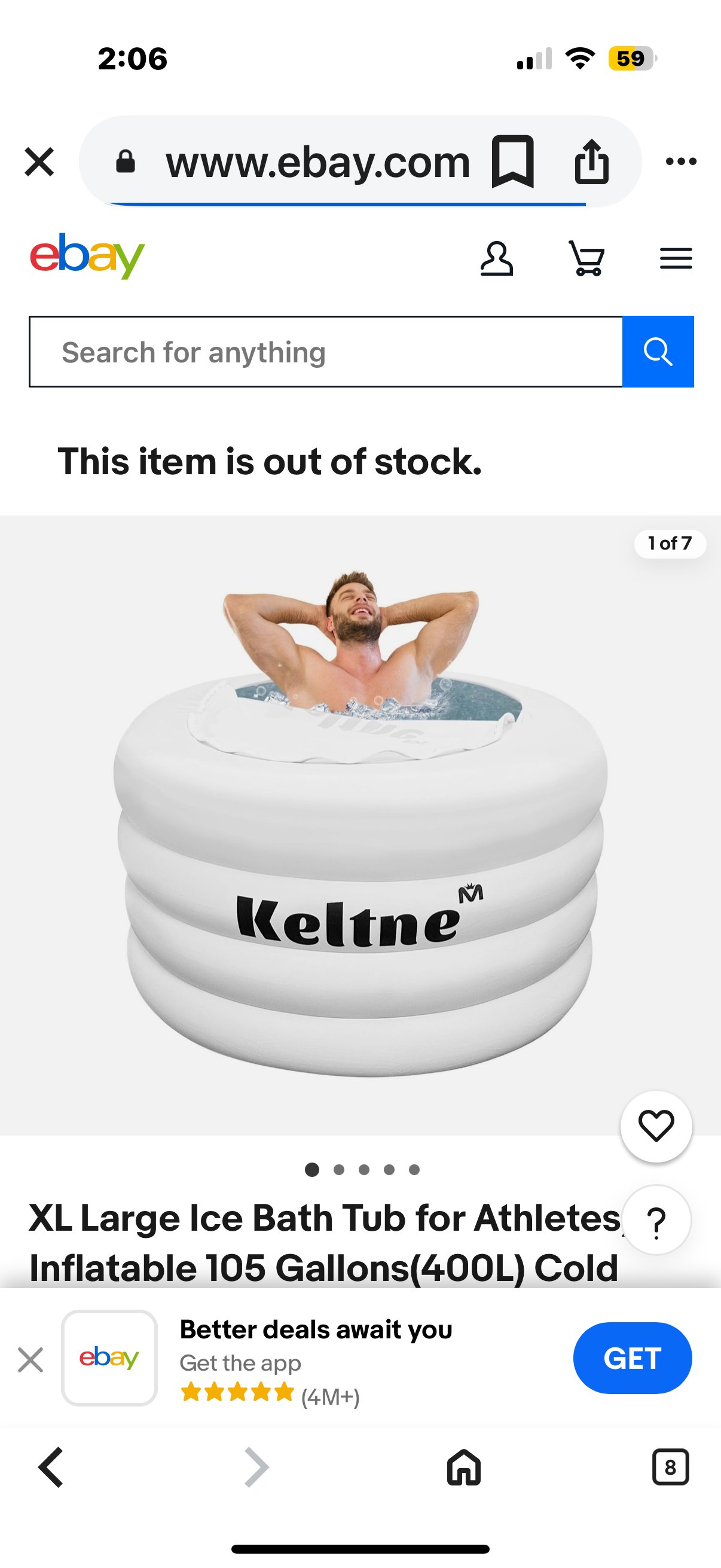 XL Portable Ice Bath Tub for Athletes With Zipper Cover, Inflatable Cold Plunge Tub for outdoor | Heavy Duty Ice Pod for Cold Water Therapy Recovery for Adults, Ice Barrel Plunge at Home Gym,-105Gal