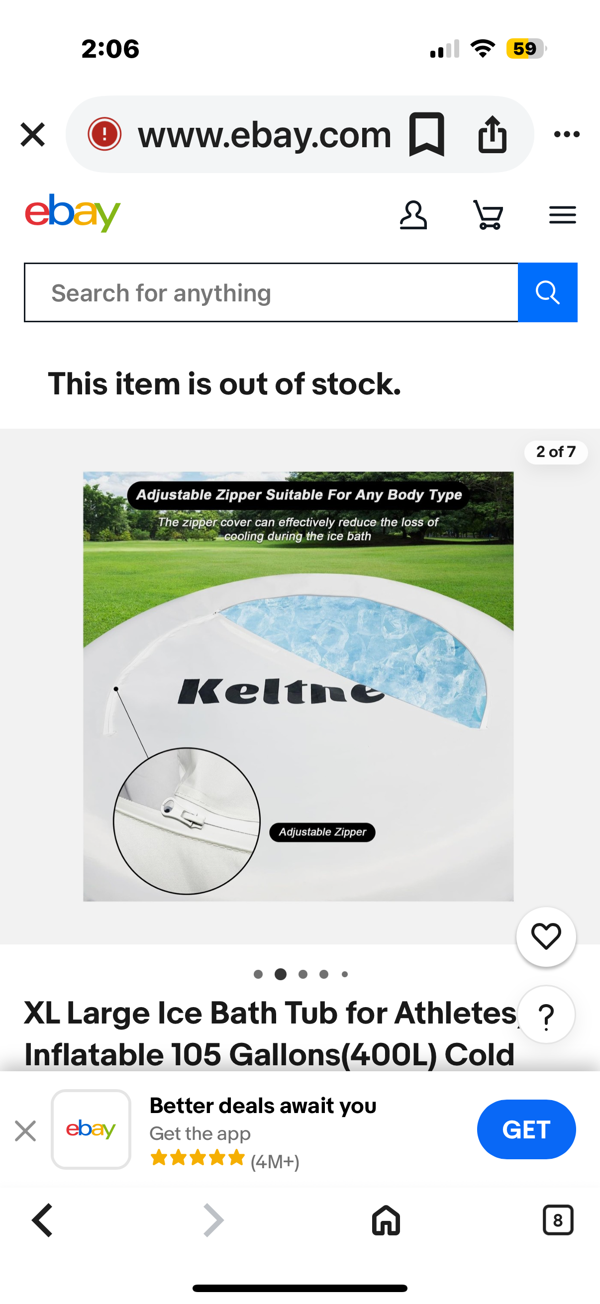 XL Portable Ice Bath Tub for Athletes With Zipper Cover, Inflatable Cold Plunge Tub for outdoor | Heavy Duty Ice Pod for Cold Water Therapy Recovery for Adults, Ice Barrel Plunge at Home Gym,-105Gal