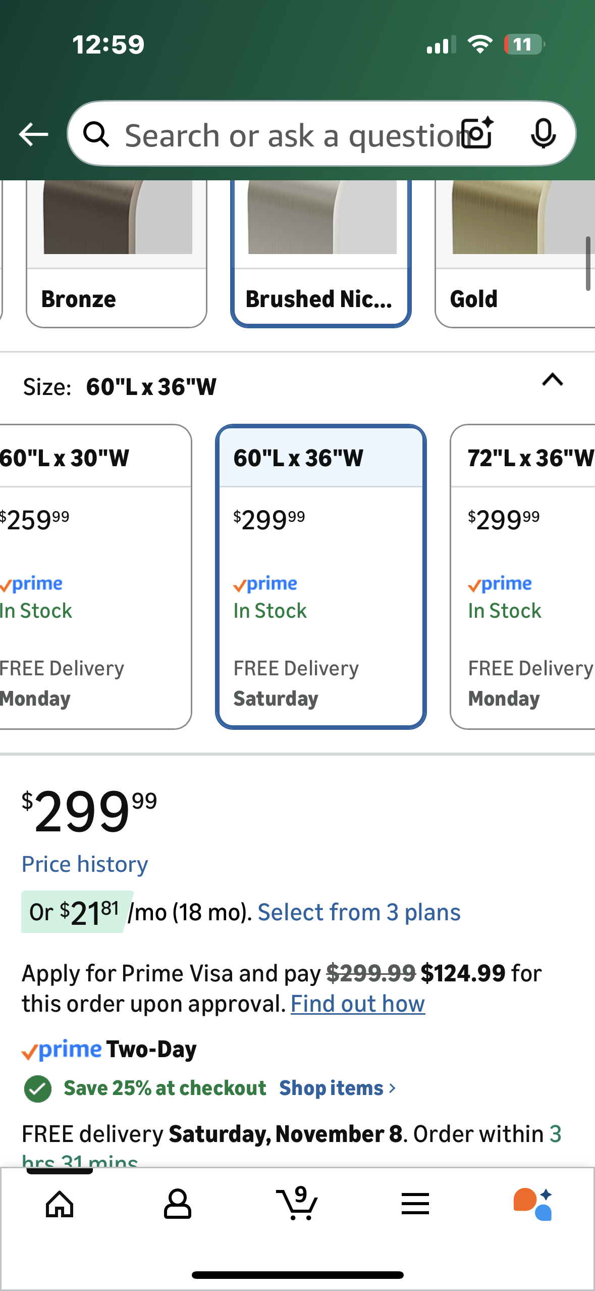 60X36 Inch Brushed Nickel Bathroom Mirror, Silver Metal Frame Mirror, Rounded Rectangle Silver Bathroom Vanity Mirror, Tempered Glass, Anti-Rust, Hangs Horizontally or Vertically (M441)