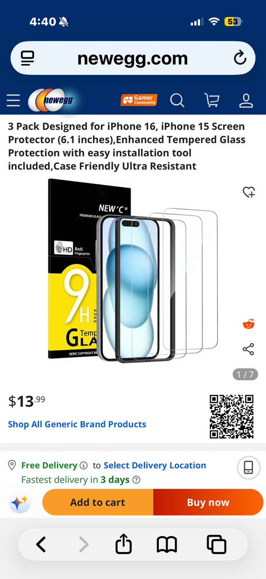 3 Pack Designed for iPhone 16, iPhone 15 Screen Protector (6.1 inches),Enhanced Tempered Glass Protection with easy installation tool included,Case Friendly Ultra Resistant