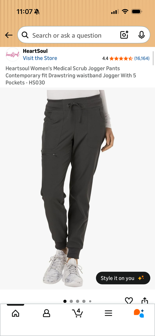 Heartsoul Women's Medical Scrub Jogger Pants Contemporary fit Drawstring waistband Jogger With 5 Pockets (Size XX-Large)
