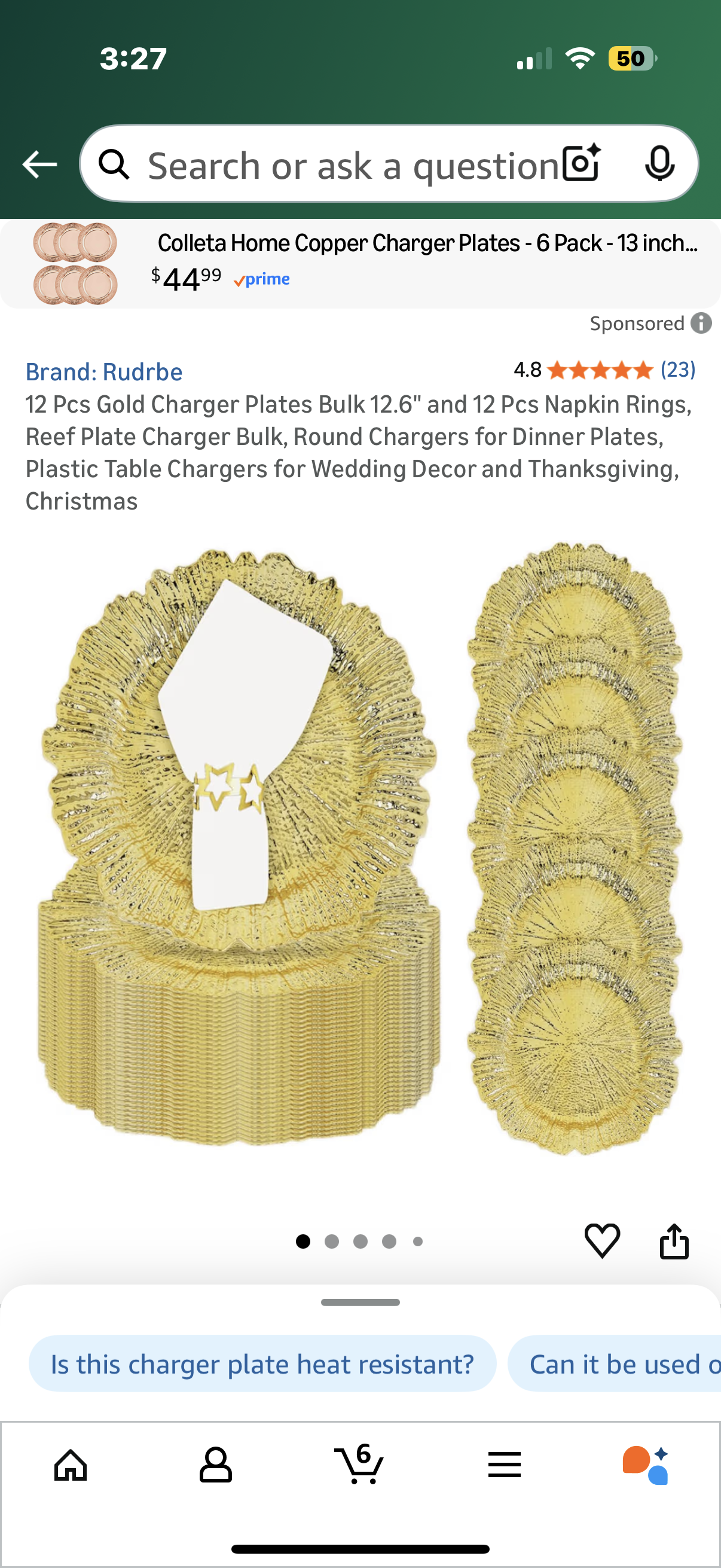 12 Pcs Gold Charger Plates Bulk 12.6" and 12 Pcs Napkin Rings, Reef Plate Charger Bulk, Round Chargers for Dinner Plates, Plastic Table Chargers for Wedding Decor and Thanksgiving, Christmas