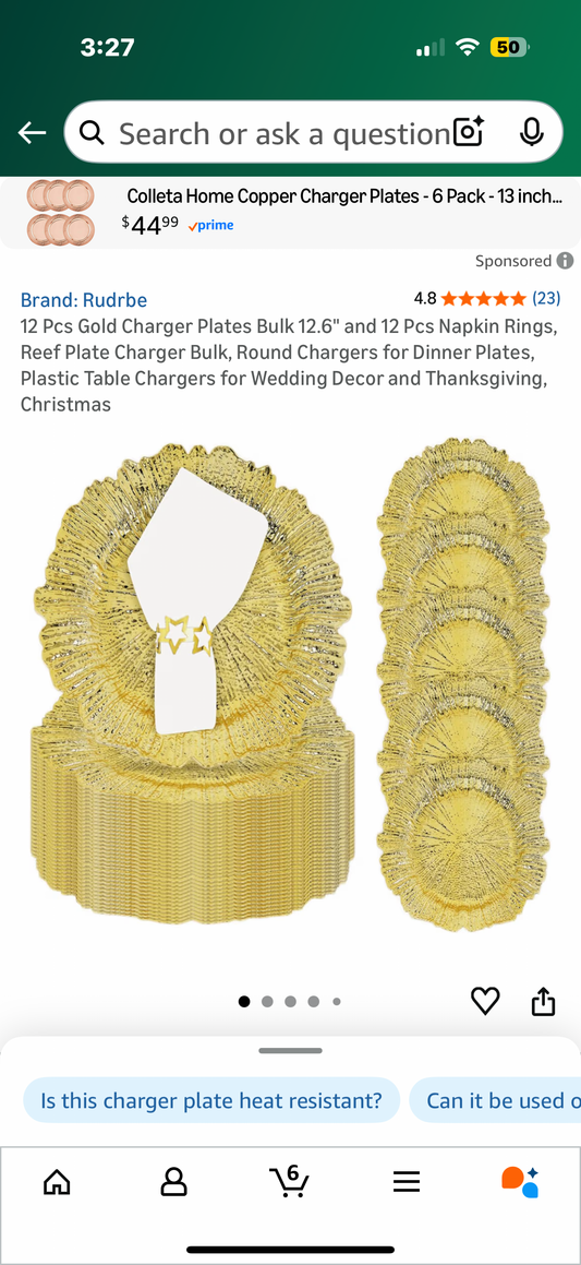 12 Pcs Gold Charger Plates Bulk 12.6" and 12 Pcs Napkin Rings, Reef Plate Charger Bulk, Round Chargers for Dinner Plates, Plastic Table Chargers for Wedding Decor and Thanksgiving, Christmas