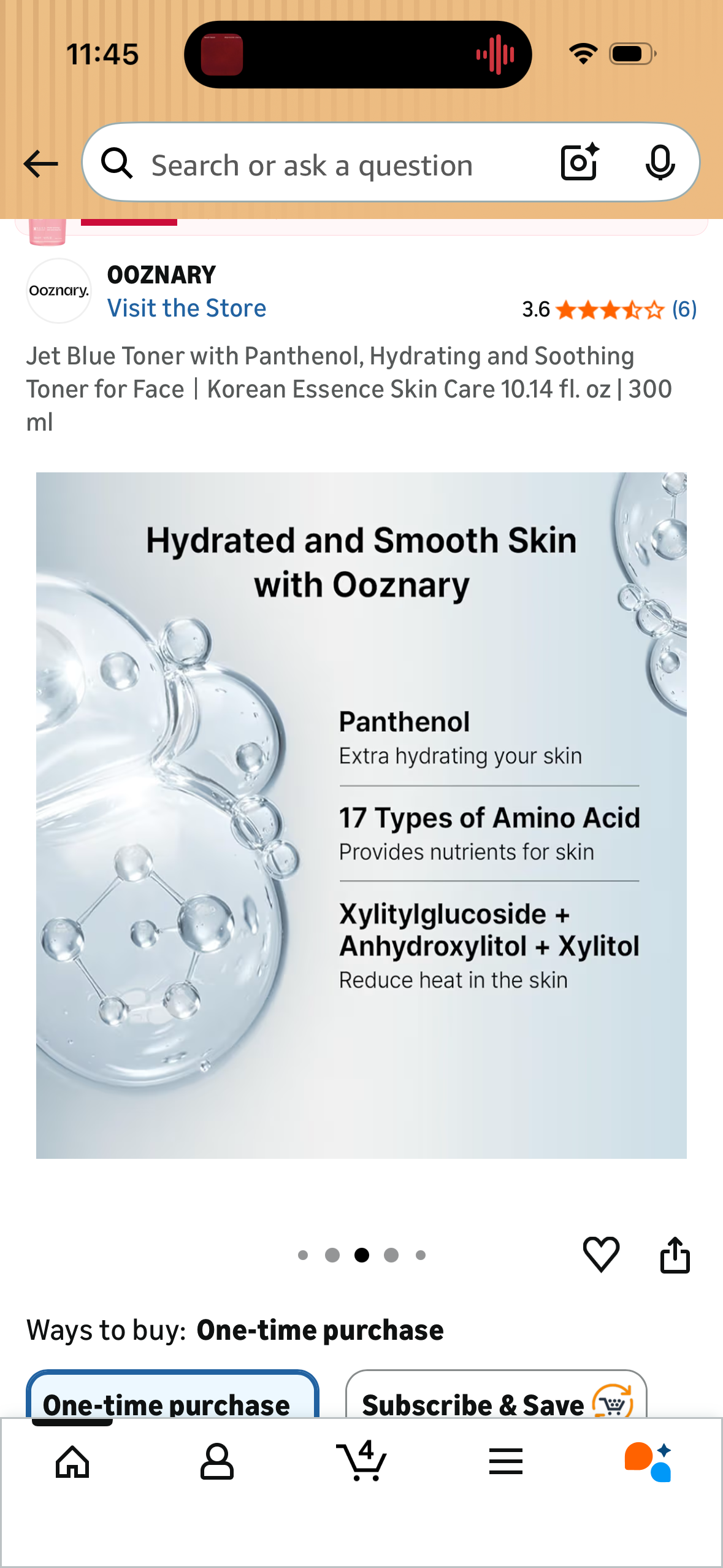 Jet Blue Toner with Panthenol, Hydrating and Soothing Toner for FaceㅣKorean Essence Skin Care 10.14 fl. oz | 300 ml