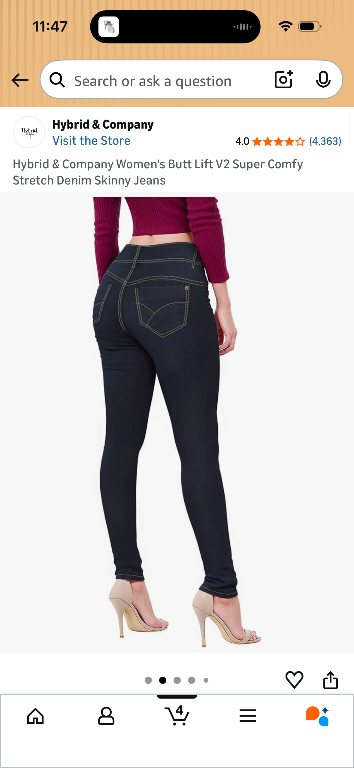 Hybrid & Company Women's Butt Lift V2 Super Comfy Stretch Denim Skinny Jeans (Size 14 Women’s)