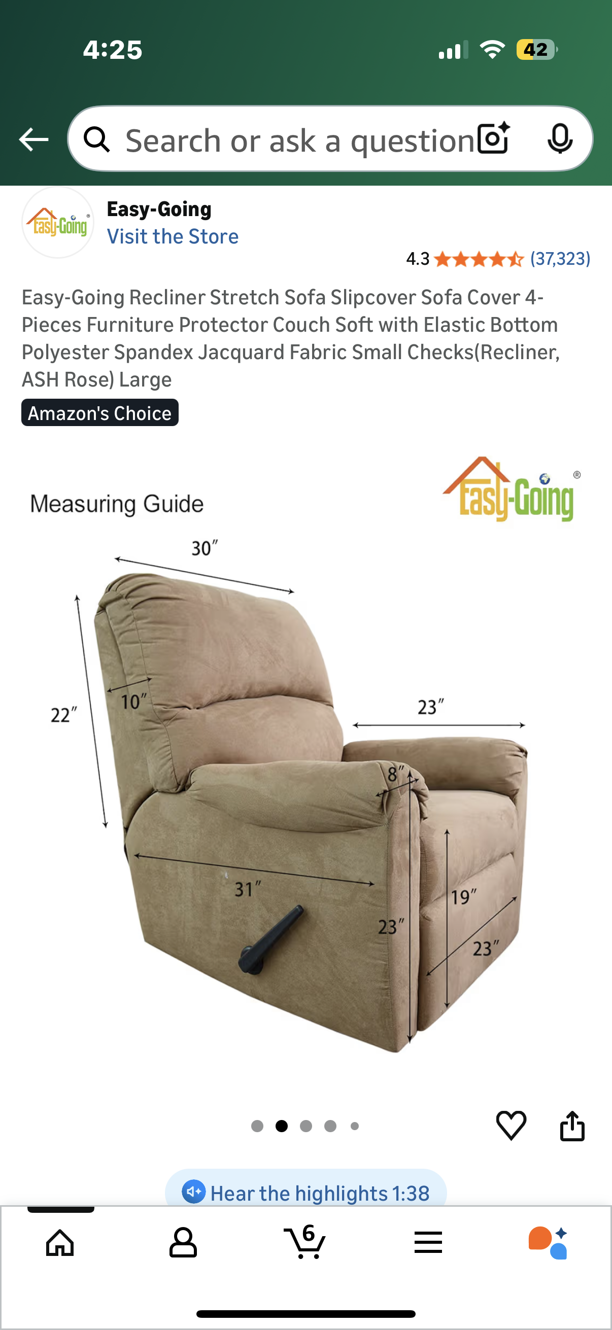 Easy-Going Thickened Recliner Stretch Slipcover Sofa Cover Furniture Protector with Elastic Bottom 4 Pieces Couch Shield, Sturdy Fabric Slipcover Children Wine