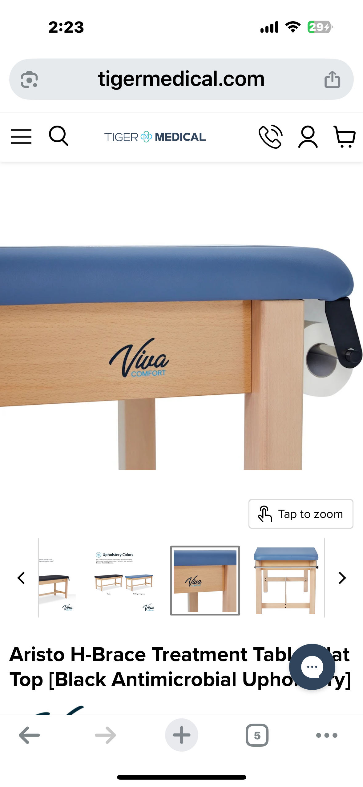 VivaComfort Aristo H-Brace Wooden Flat Treatment Table with Shelf, 500 Ibs Weight Capacity, Black (R722)