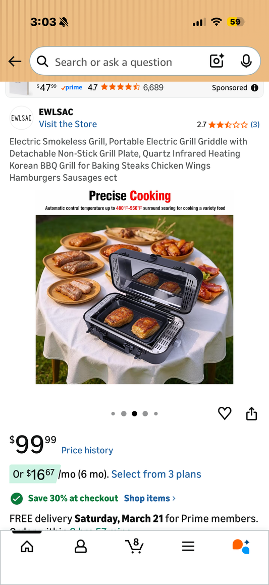 Electric Smokeless Grill, Portable Electric Grill Griddle with Detachable Non-Stick Grill Plate, Quartz Infrared Heating Korean BBQ Grill for Baking Steaks Chicken Wings Hamburgers Sausages ect