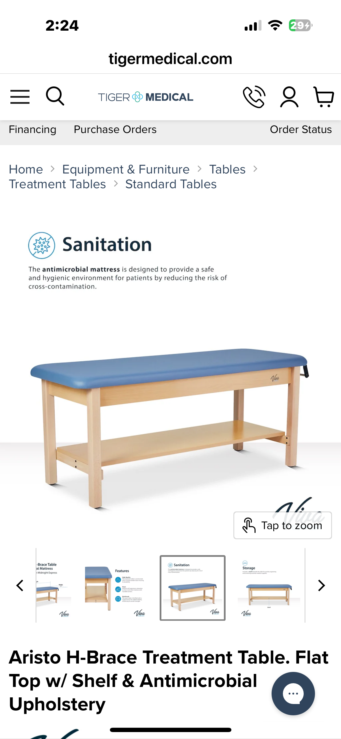 VivaComfort Aristo H-Brace Wooden Flat Treatment Table with Shelf, 500 Ibs Weight Capacity, Black (R722)