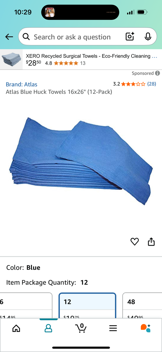 Atlas Blue Huck Towels 16x26" (12-Pack)