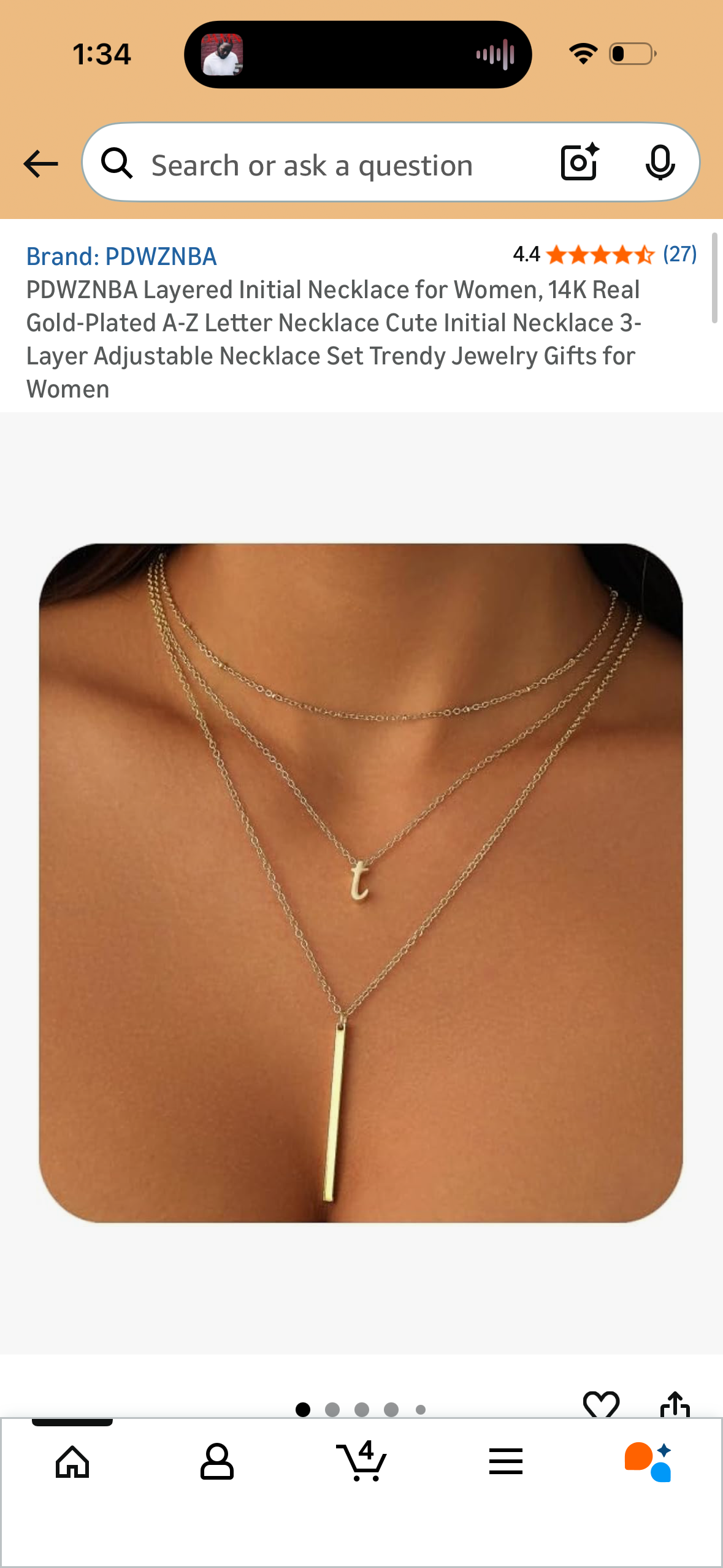PDWZNBA Layered Initial Necklace for Women, 14K Real Gold-Plated T Letter Necklace Cute Initial Necklace 3-Layer Adjustable Necklace Set Trendy Jewelry Gifts for Women (Initial T)
