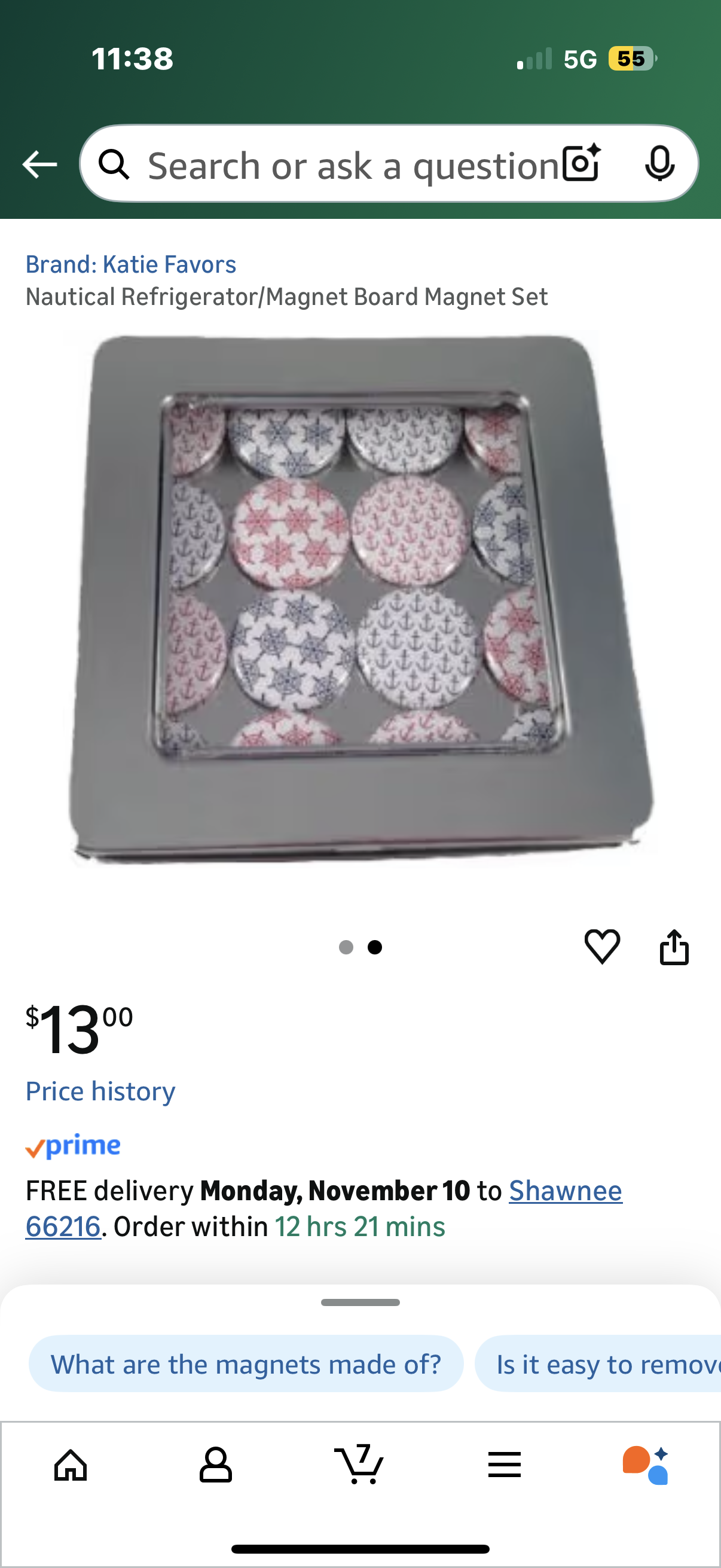 Nautical Refrigerator/Magnet Board Magnet Set