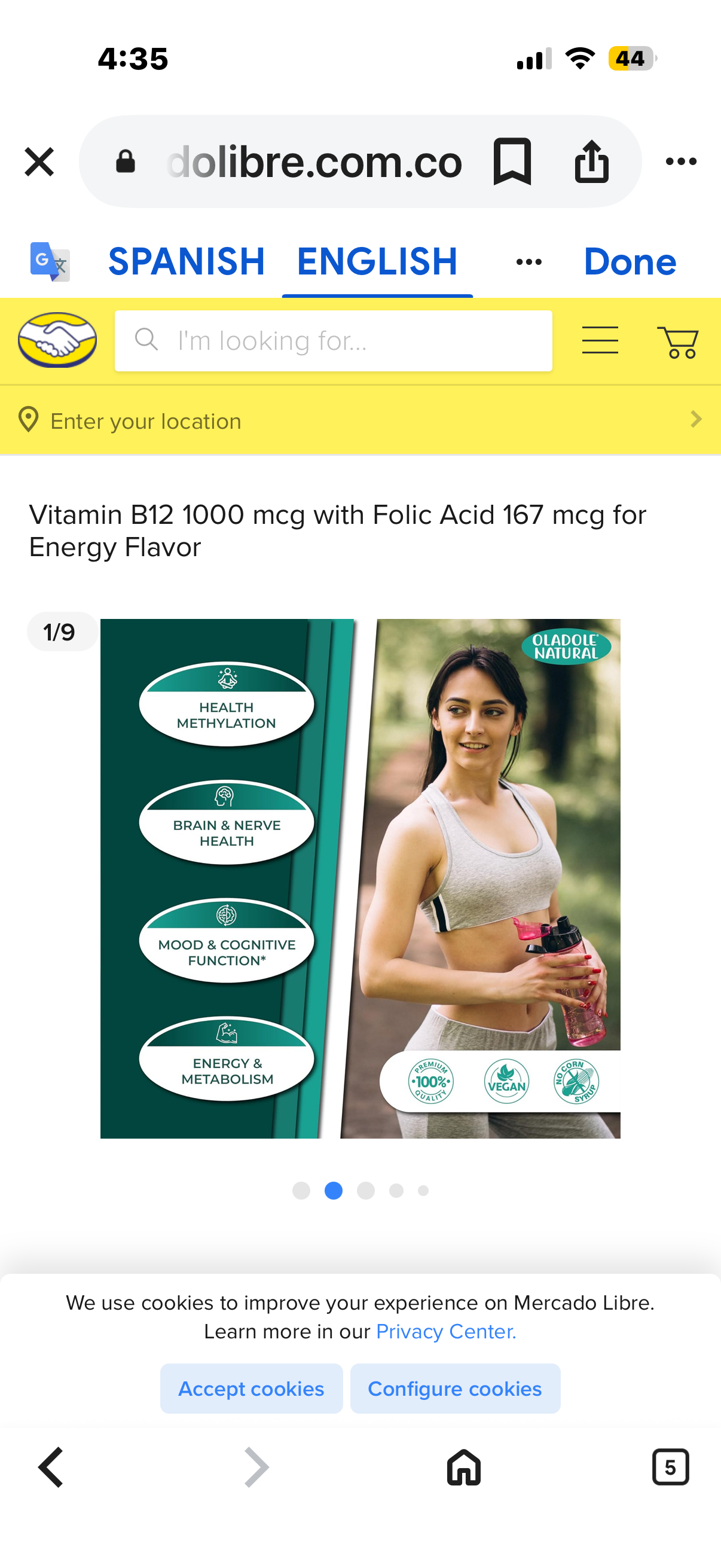 Oladole Natural Vitamin B-12 (1000mcg) - 100 Lozenges Black cherry Flavour | Formulated with Folic Acid | Energy Boost, Red Blood Cell Formation, Nervous System Support & Immune Health | Non-GMO