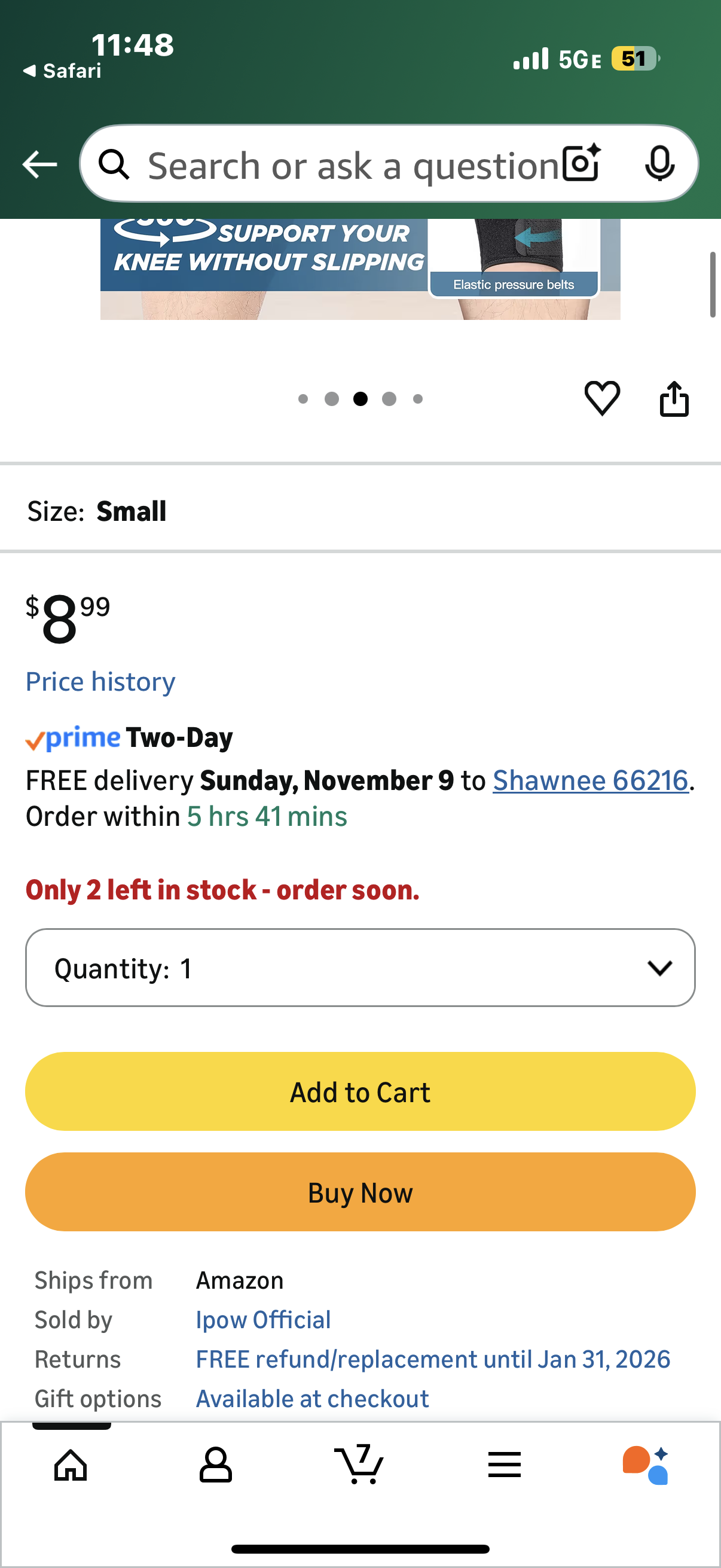 IPOW Knee Brace (Size Medium and Large)