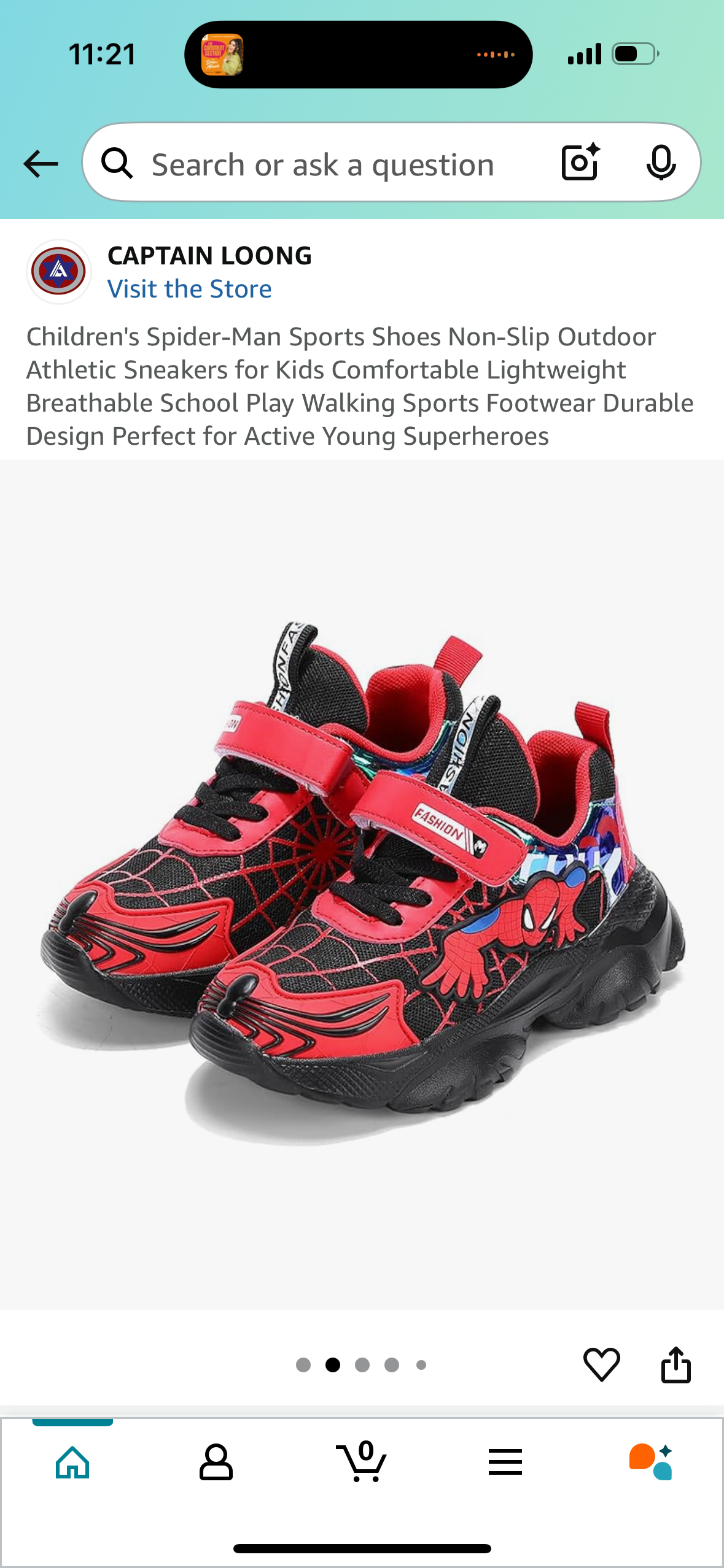 Children's Spider-Man Sports Shoes Non-Slip Outdoor Athletic Sneakers for Kids Comfortable Lightweight Breathable (Size Kids 11)