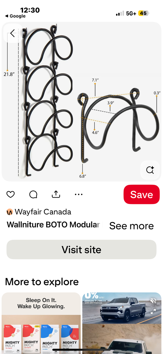 Wine or Towels BOTO Modular Rack, Round Type, Set of 4. Hang separately or linked