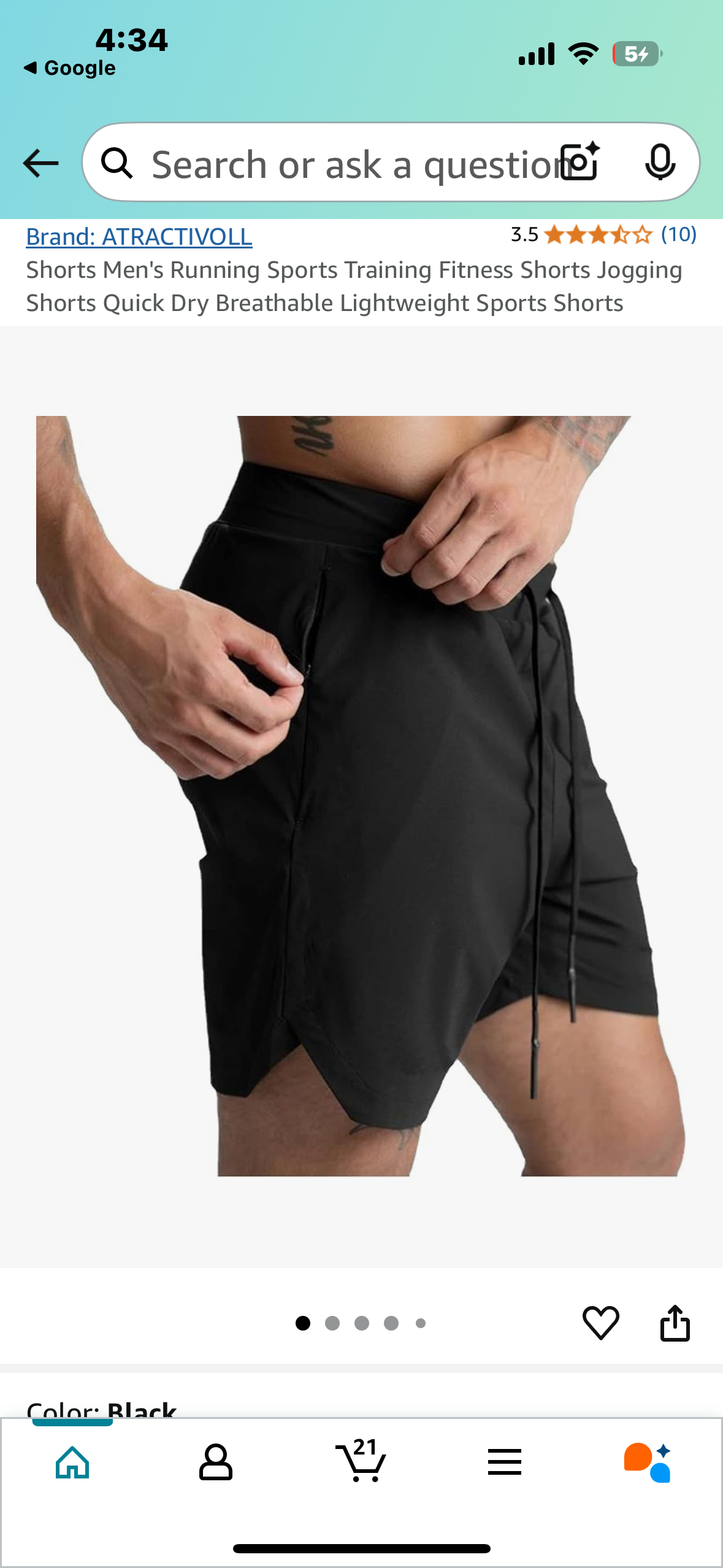 Men's Quick Dry Breathable Lightweight Shorts, Black (Size XL)