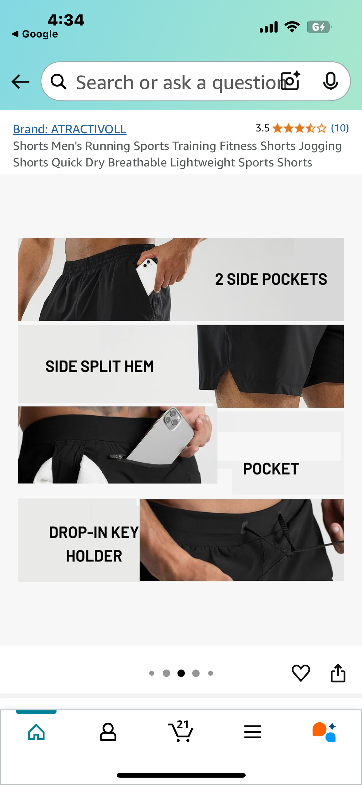 Men's Quick Dry Breathable Lightweight Shorts, Black (Size XL)