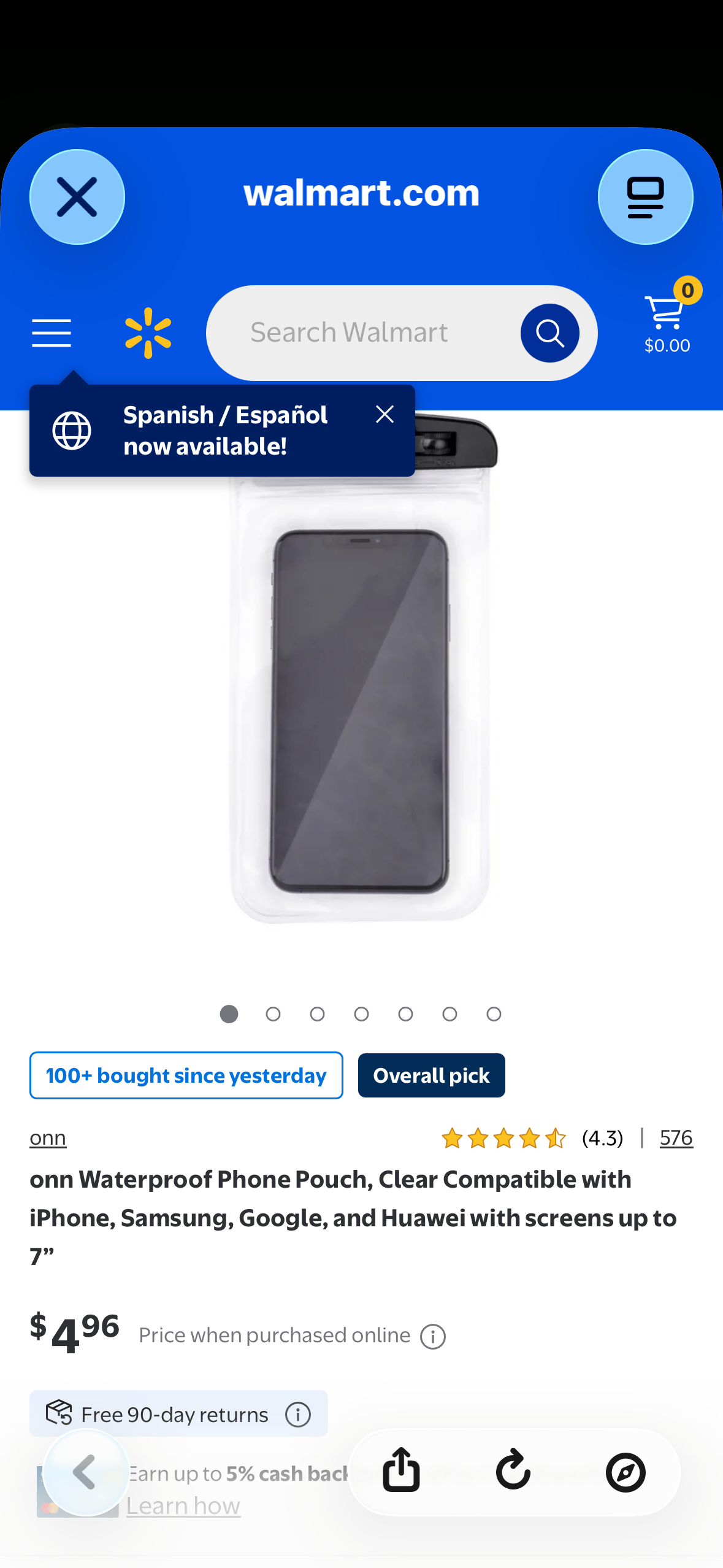 Waterproof Phone Pouch, Clear Compatible with iPhone, Samsung, Google, and Huawei with screens up to 7”