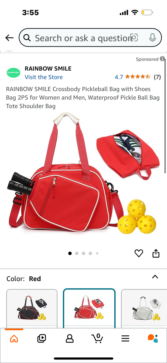 Crossbody Pickleball Bag with Shoe Bag