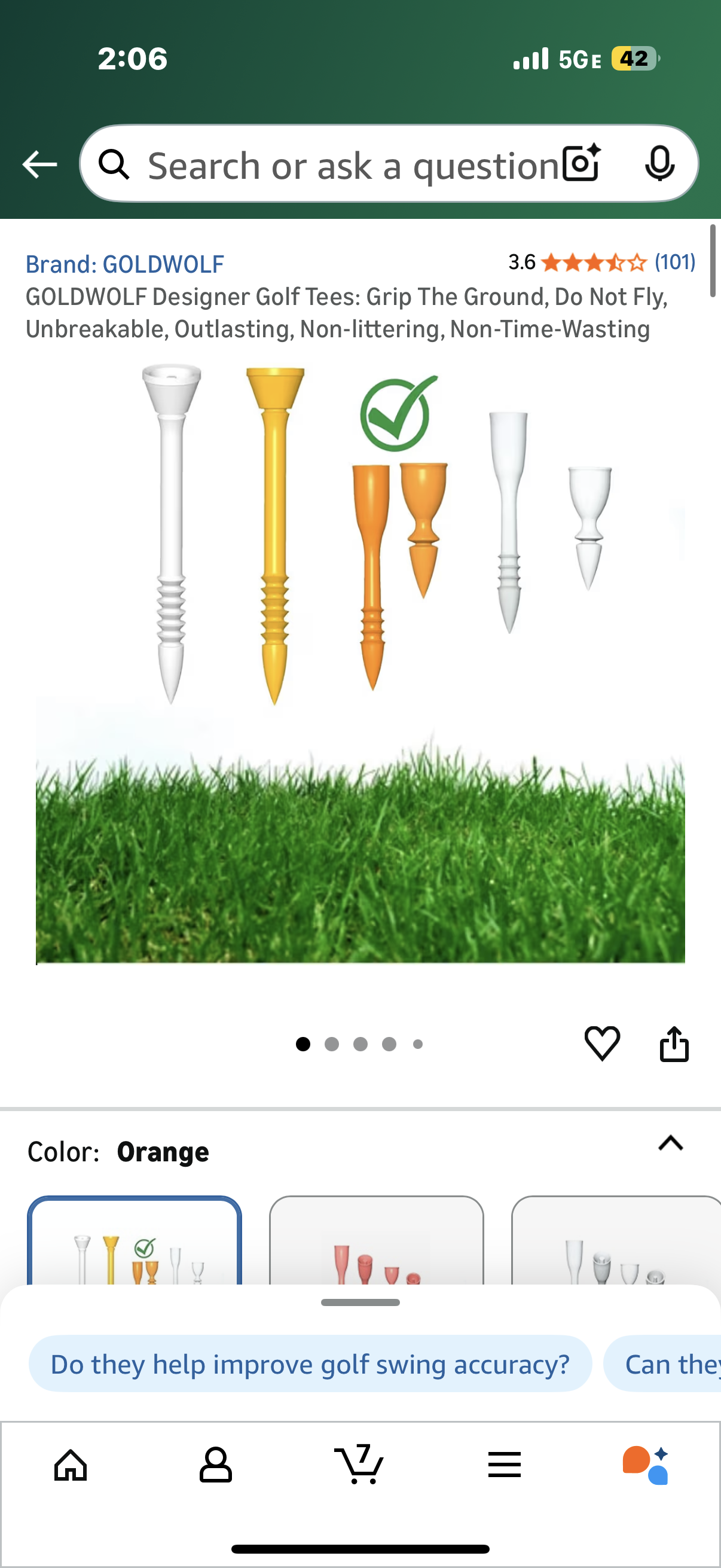 GOLDWOLF Designer Golf Tees: Grip The Ground, Do Not Fly, Unbreakable, Outlasting, Non-littering, Non-Time-Wasting