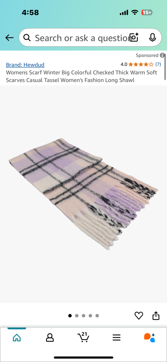 Womens Colorful Soft Warm Casual Scarf