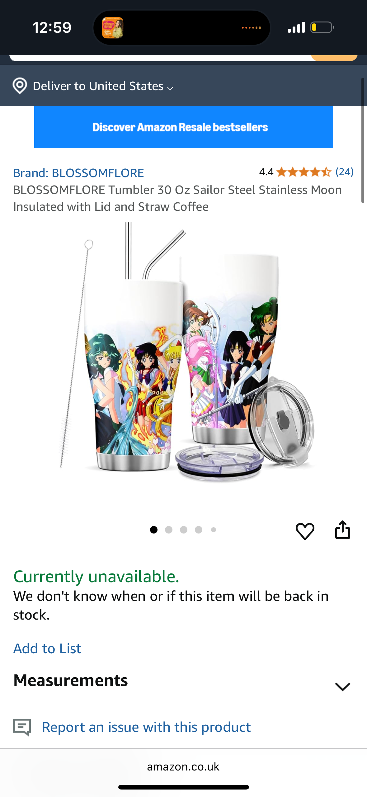 BLOSSOMFLORE Tumbler 30 Oz Sailor Steel Stainless Moon Insulated with Lid and Straw Coffee