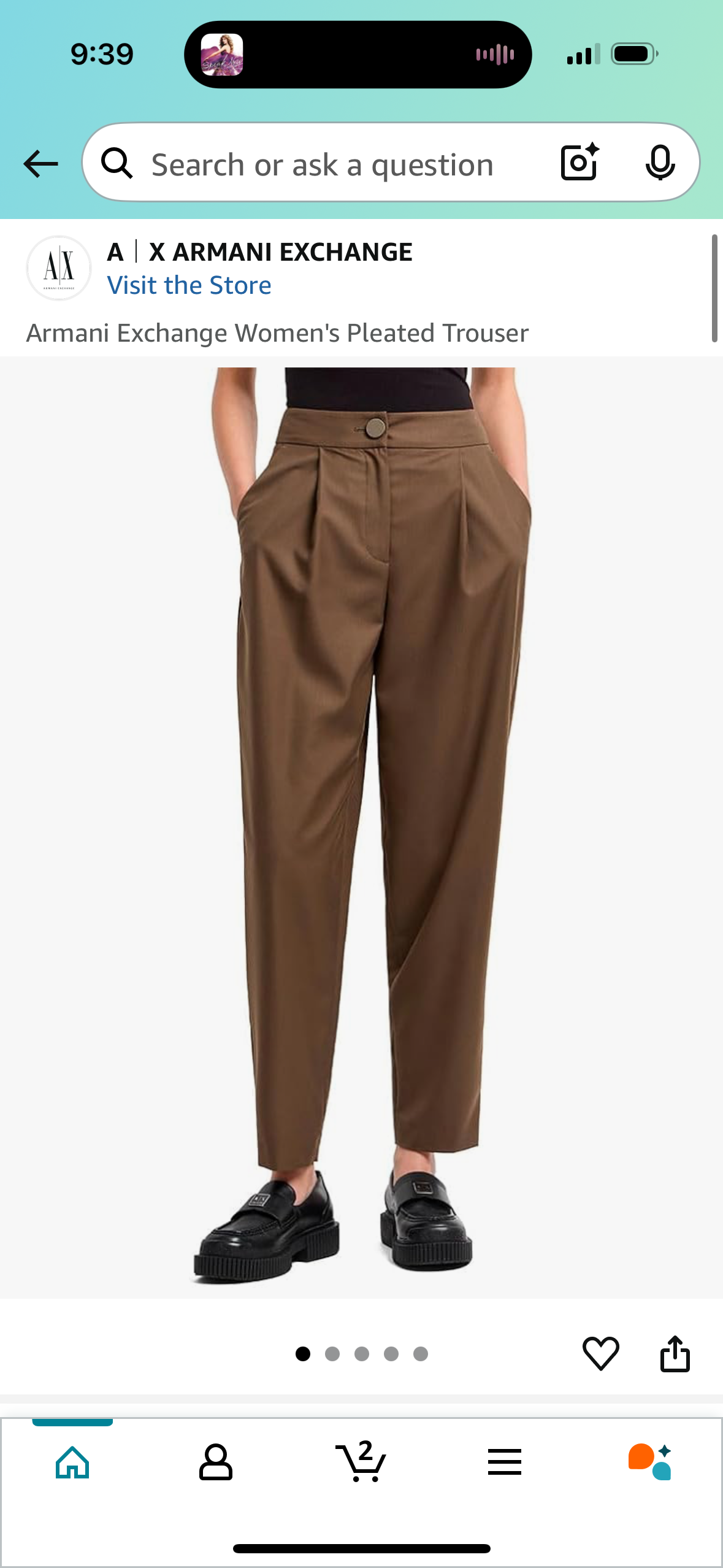 Armani Exchange Women's Pleated Trouser (Size 14)