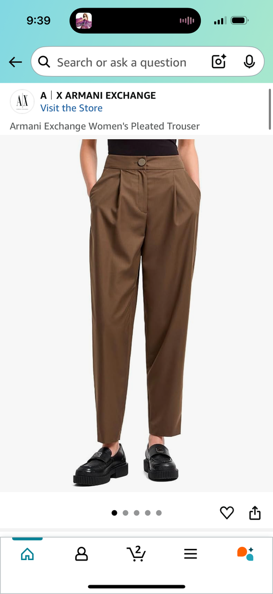 Armani Exchange Women's Pleated Trouser (Size 14)