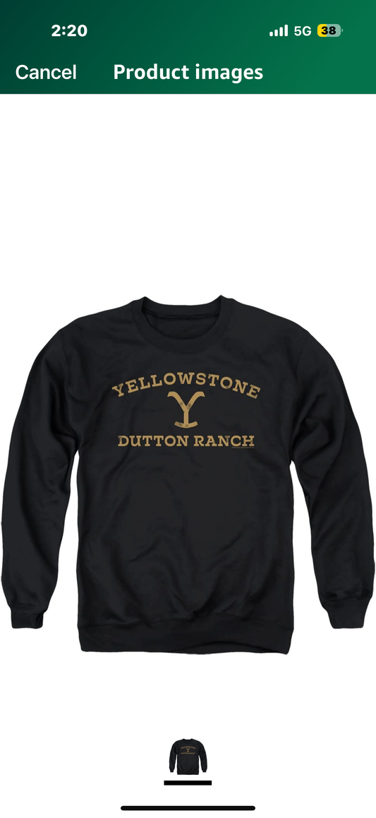 Yellowstone Arched Logo Unisex Adult Crewneck Sweatshirt (Size Medium)