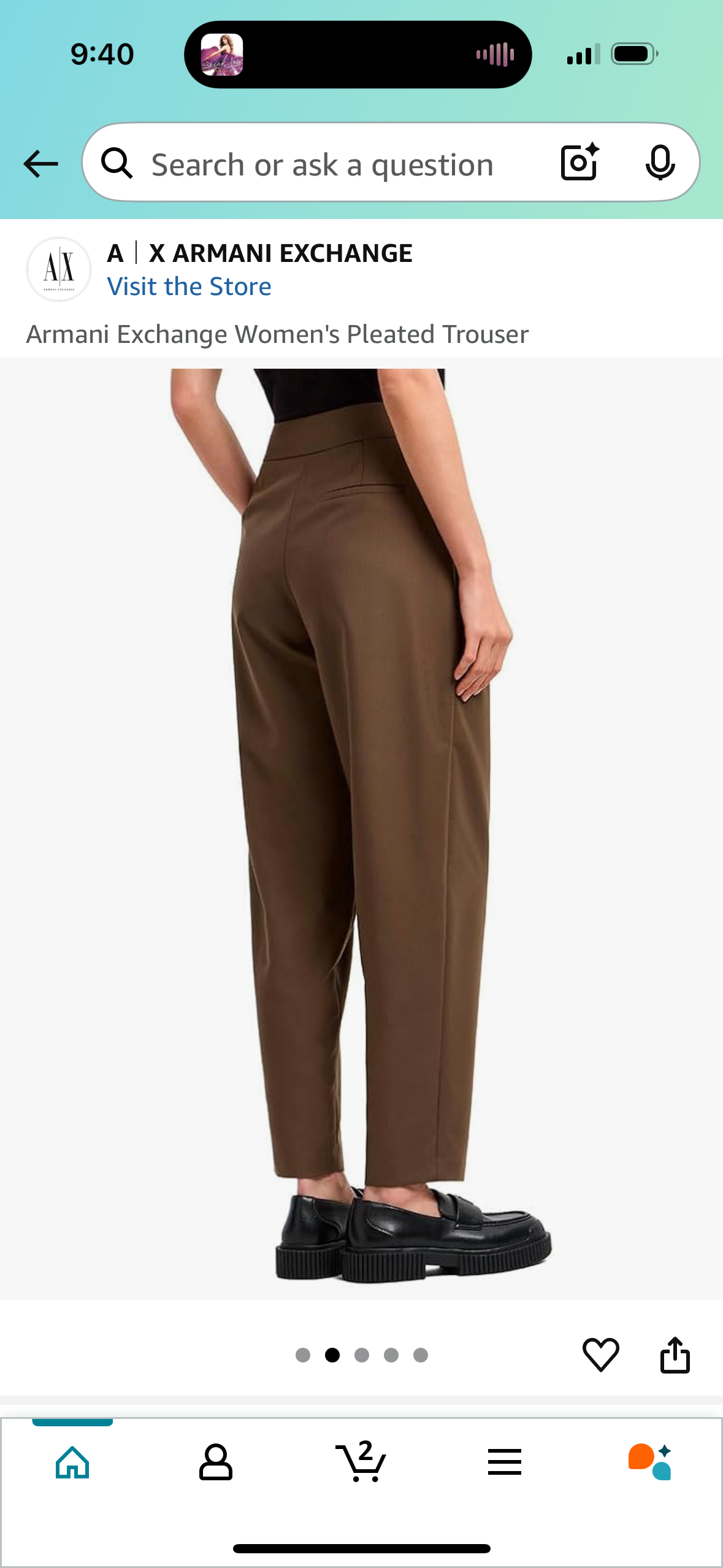 Armani Exchange Women's Pleated Trouser (Size 14)