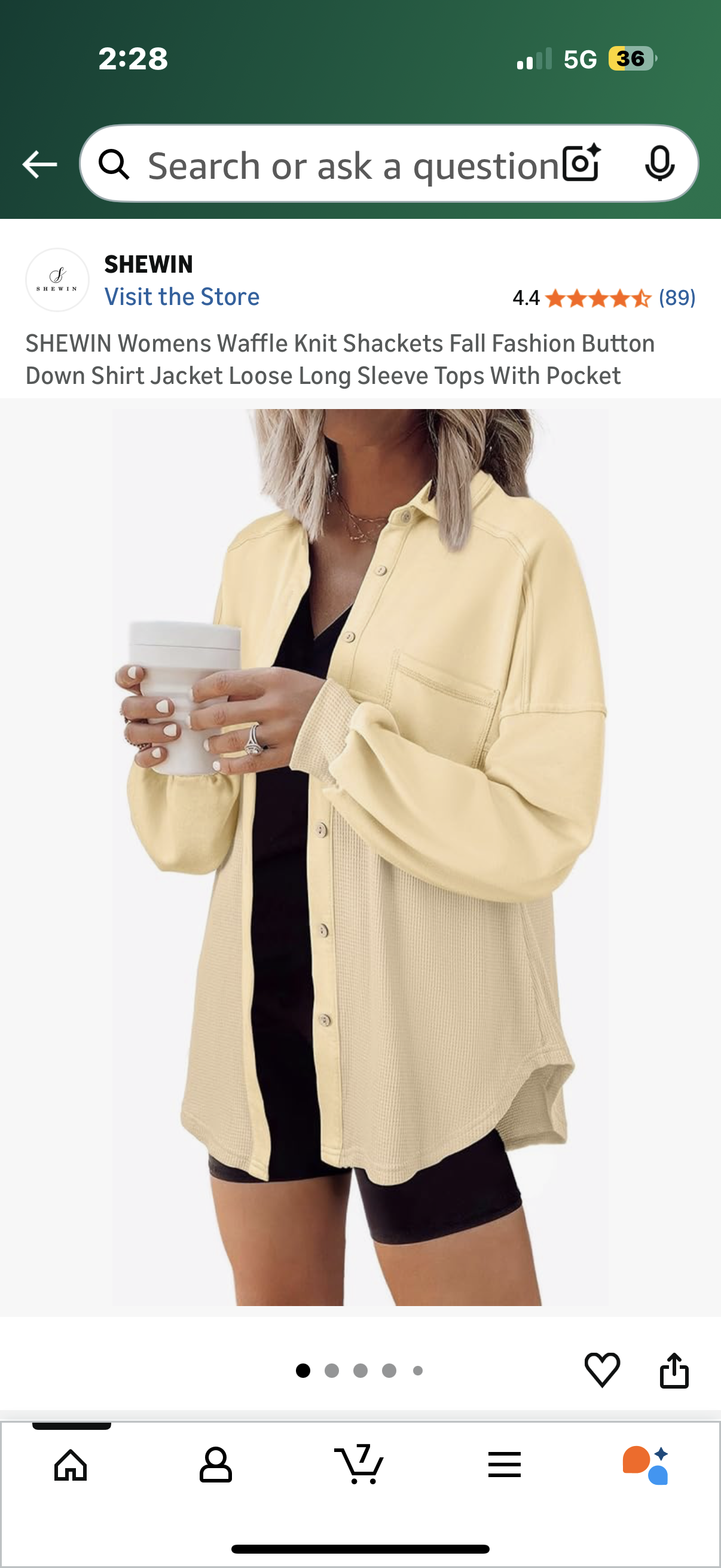 Womens Waffle Knit Shackets Fall Fashion Button Down Shirt Jacket Loose Long Sleeve Tops With Pocket (Size Large)