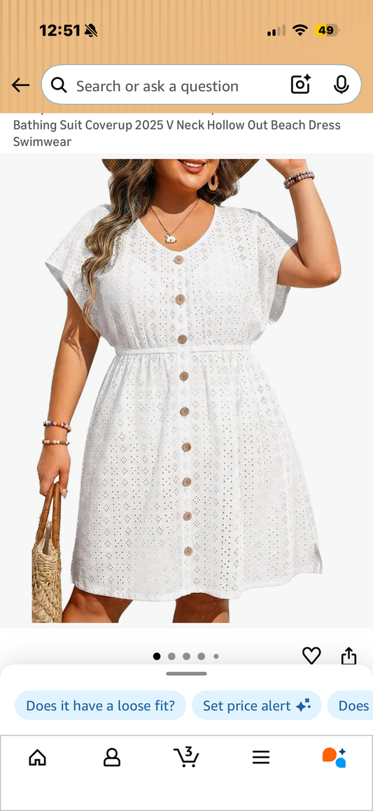 Yonique Plus Size Swimsuit Cover Up Women - Button Down Bathing Suit Coverup 2025 V Neck Hollow Out Beach Dress Swimwear(Size 14)